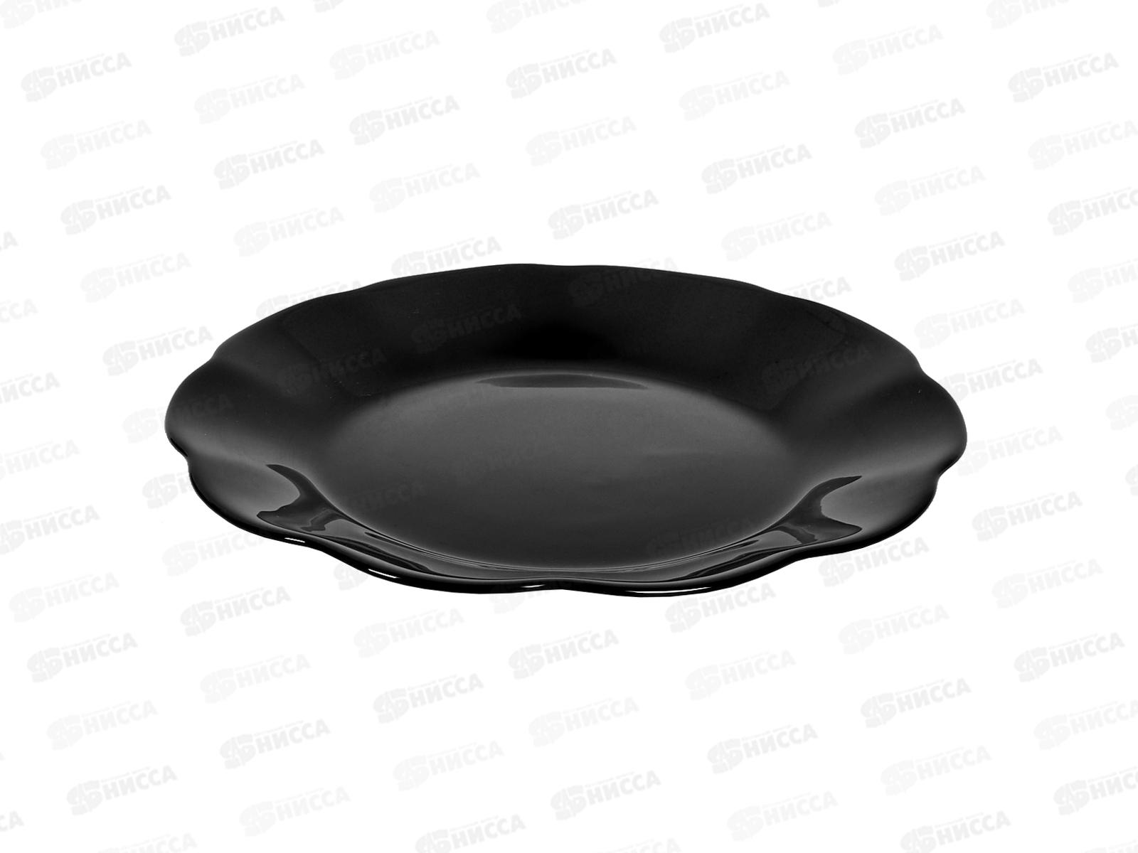 Тарелка плоская круглая 17,5см черный 100ч-твв7 *6/72