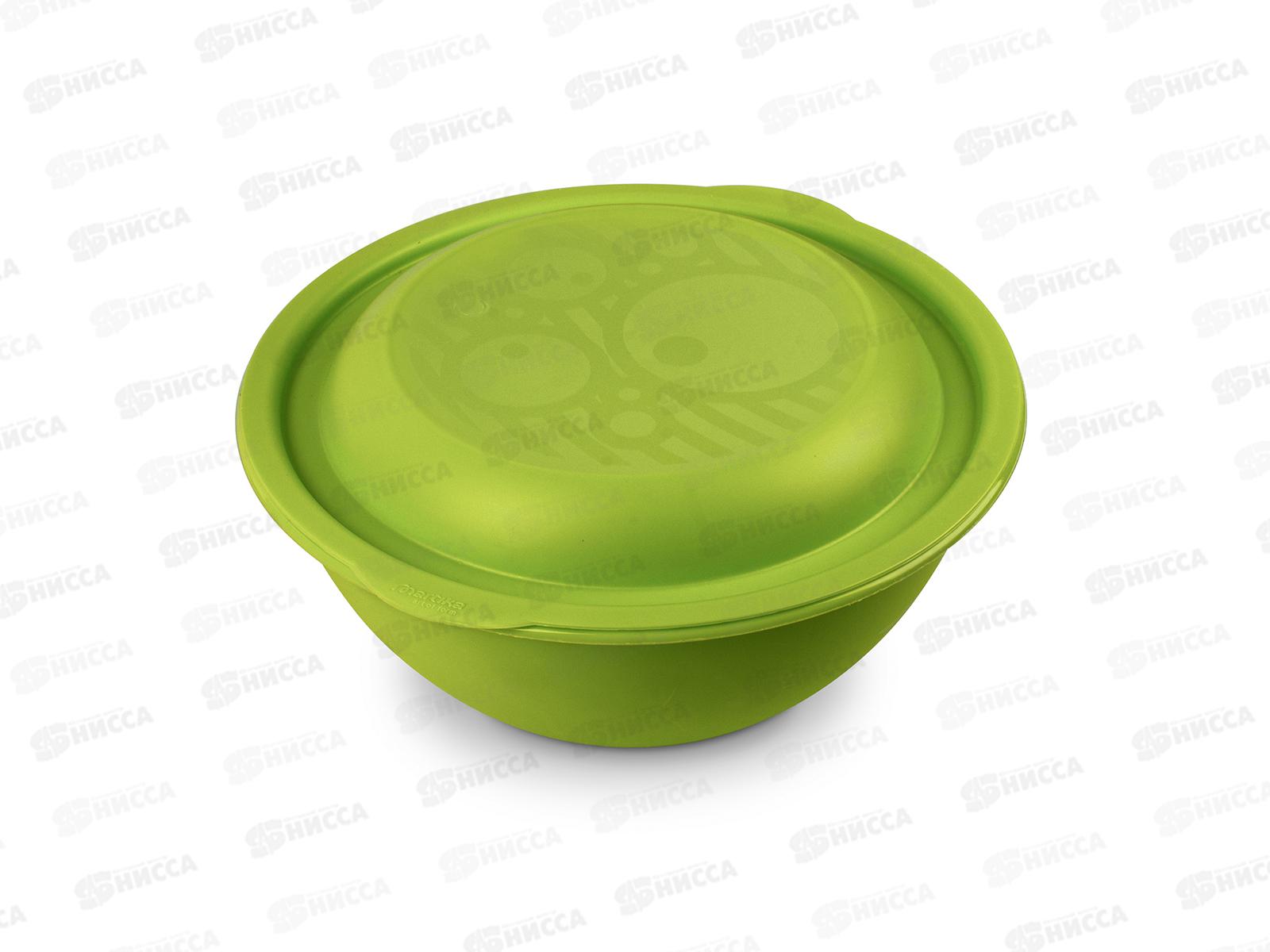 Миска-салатница 3л оливковая с крышкой С46ОЛВ