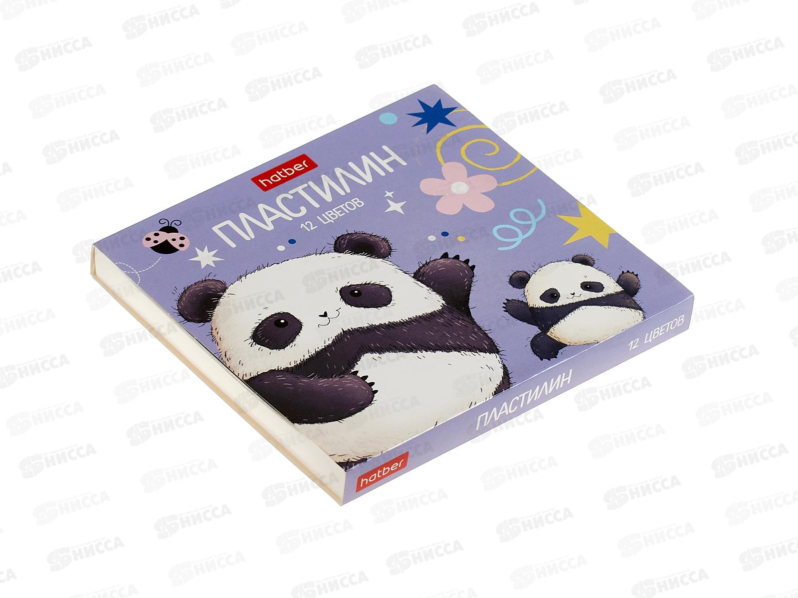 Пластилин 12цв 180г Hatber Плюшевые панды., стек, 091885 *10