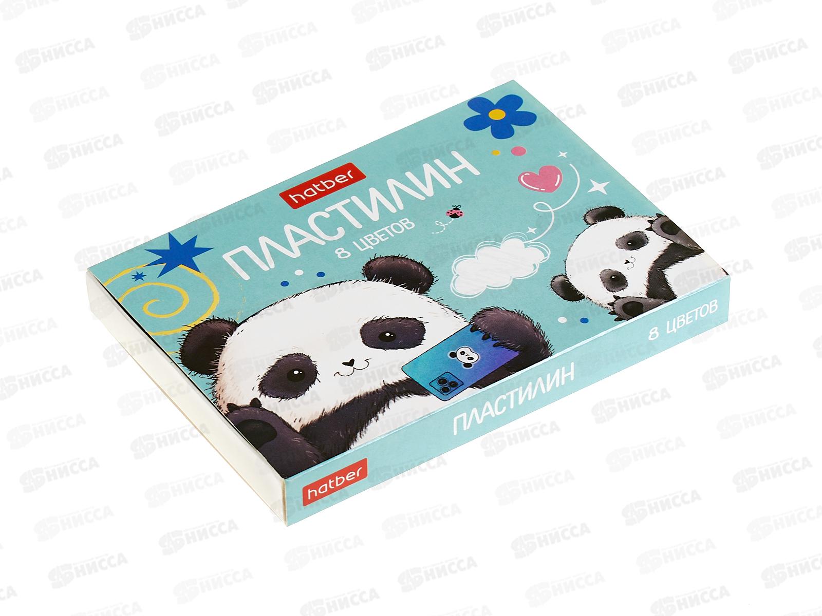 Пластилин 8цв 120г Hatber Плюшевые панды., стек, 087402 *12