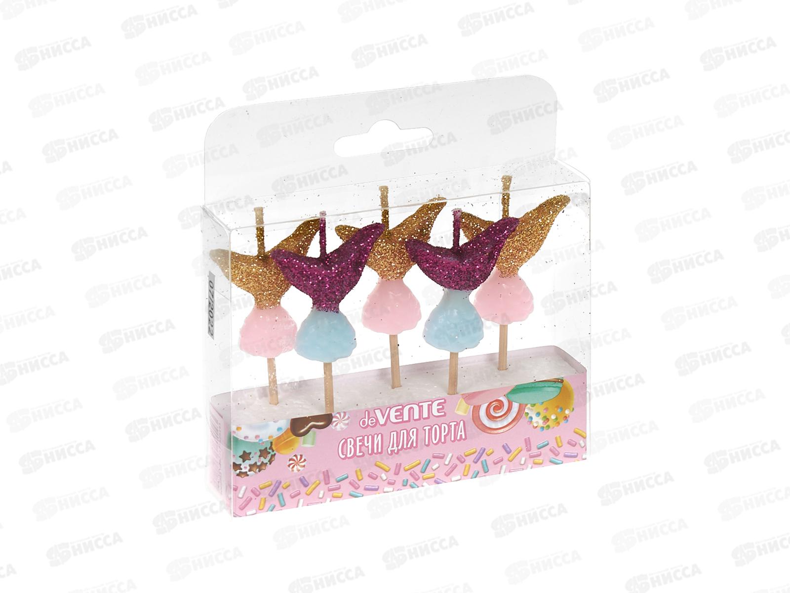 Свечи д/торта deVente Хвосты русалок 5шт фигурные 9060932 *12