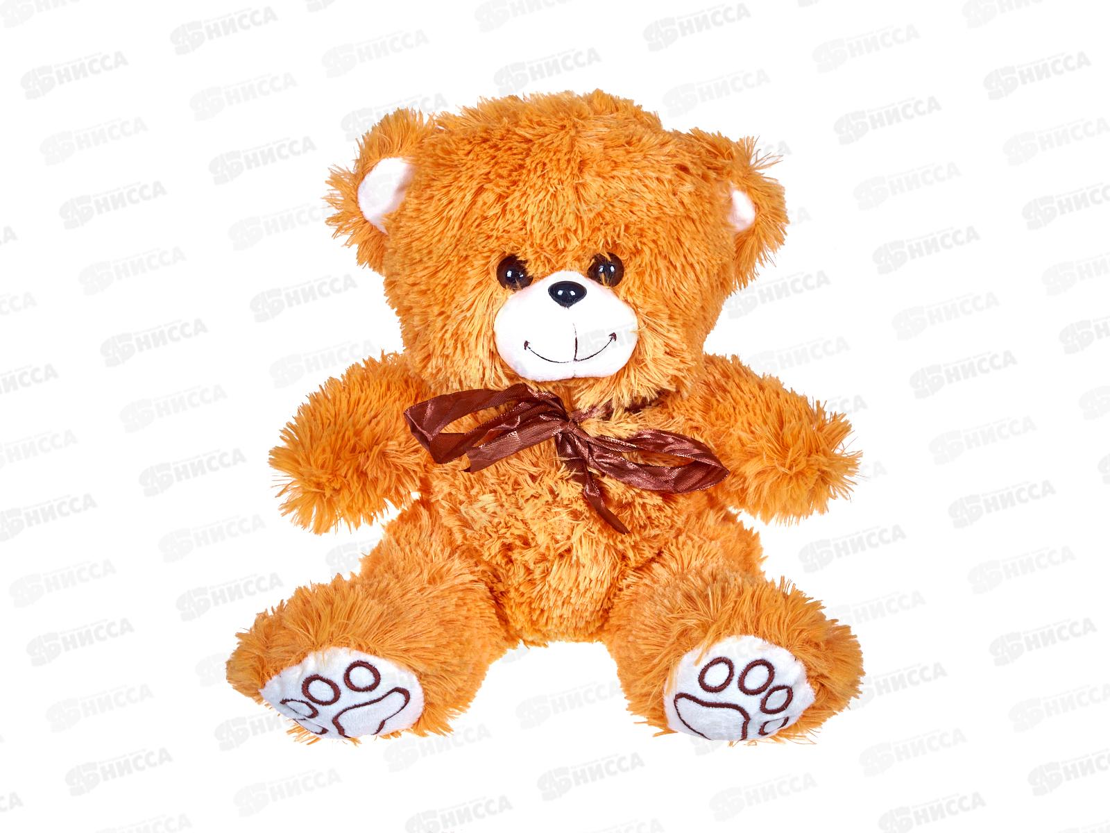 Медведь Бен 30см, МБ-38РЖ, цвет-карамельный, с лентой Мила