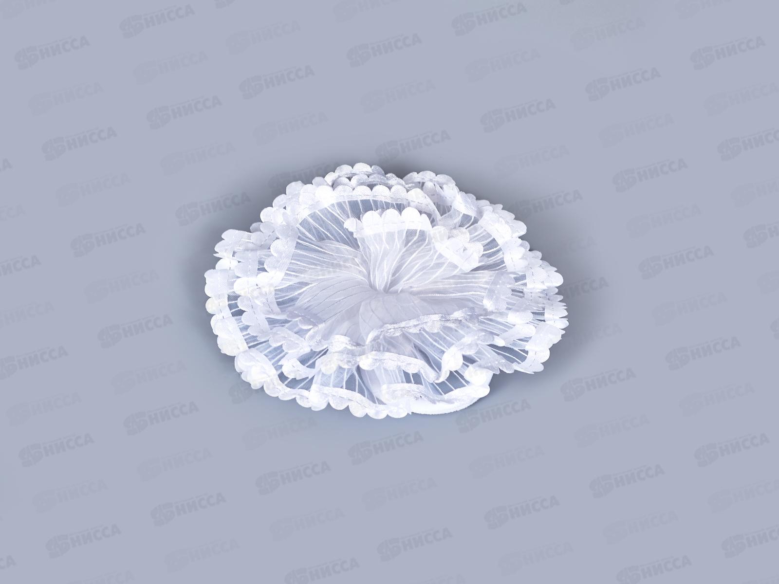 Бант д/волос &quotПринцессы&quot на резинке белый 10,5см 10048218