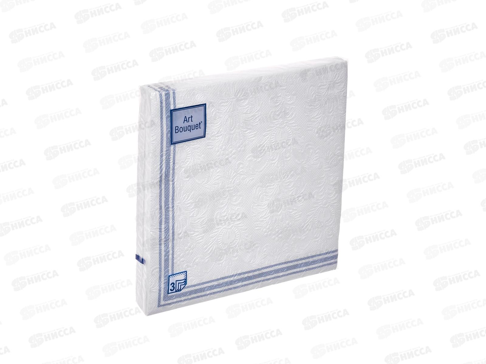 Салфетки 3 слойные 16 листов 33*33 Art Bouquet Барокко Рамка серебряная,57035*12