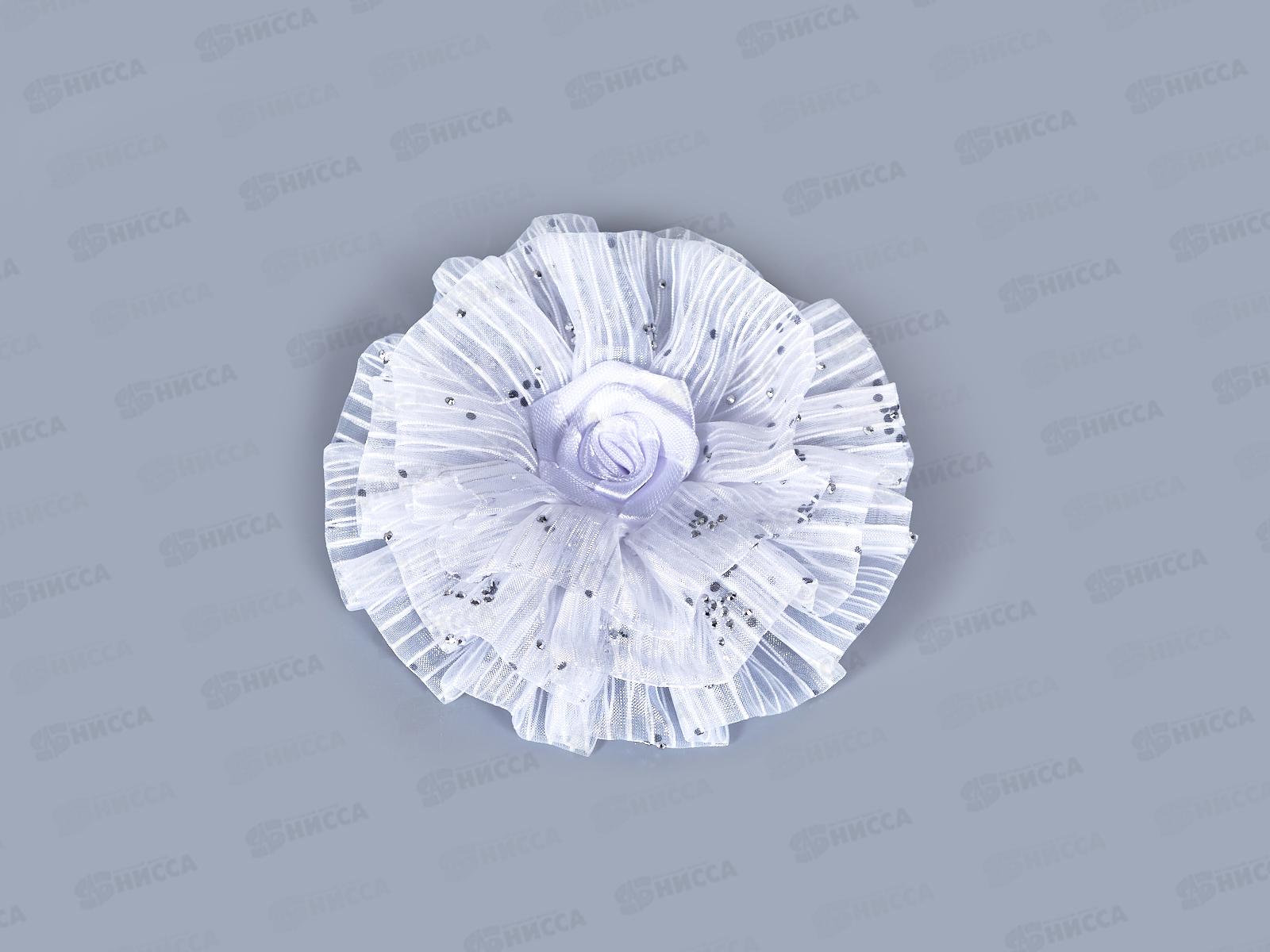 Резинка  д/в &quotШкольница&quot бант волнушка роза 11см белый 7915745