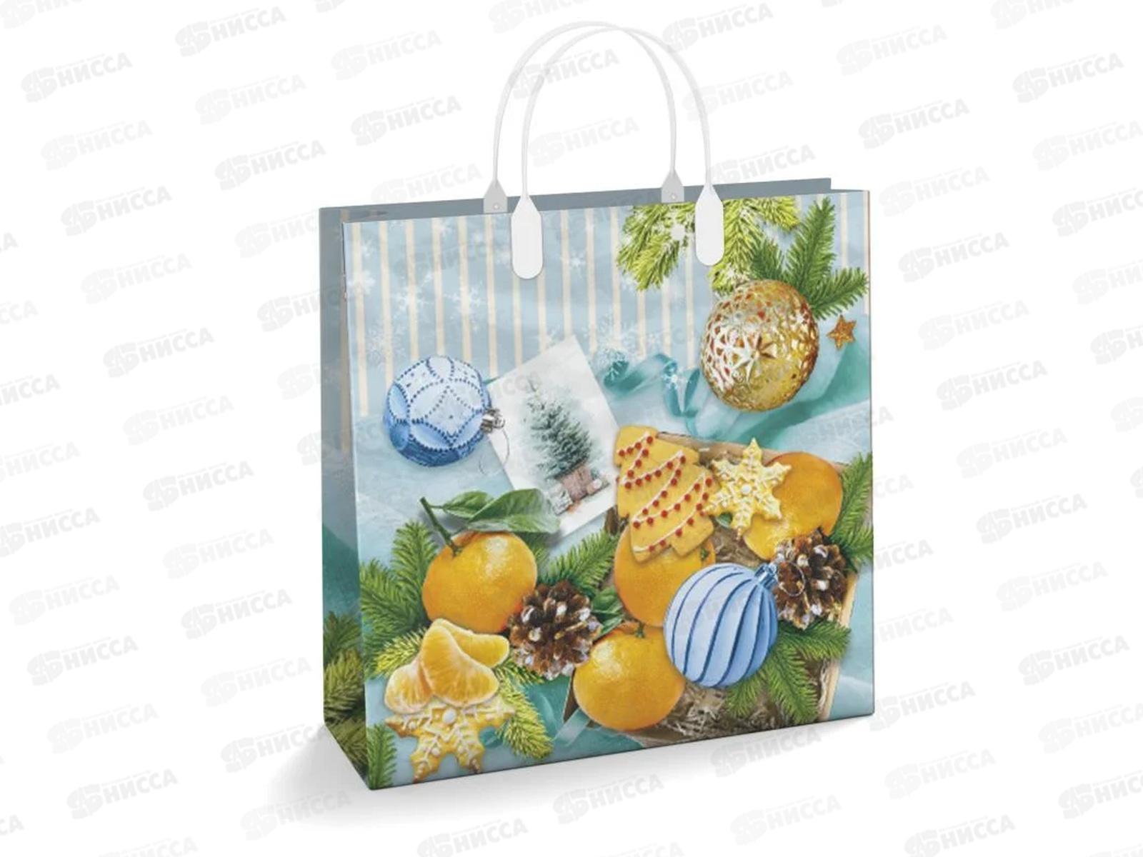 Сумочка пластик мягкий НГ 30*30 Зимнее время *40