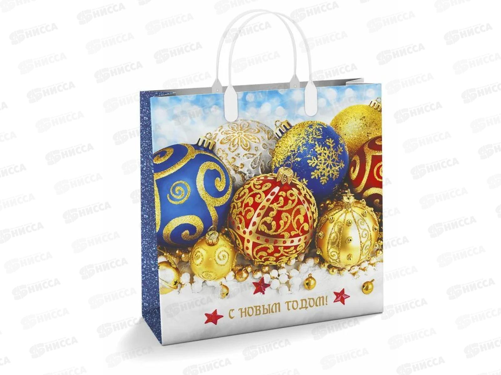 Сумочка пластик мягкий НГ 30*30 Новогодние сокровища *40