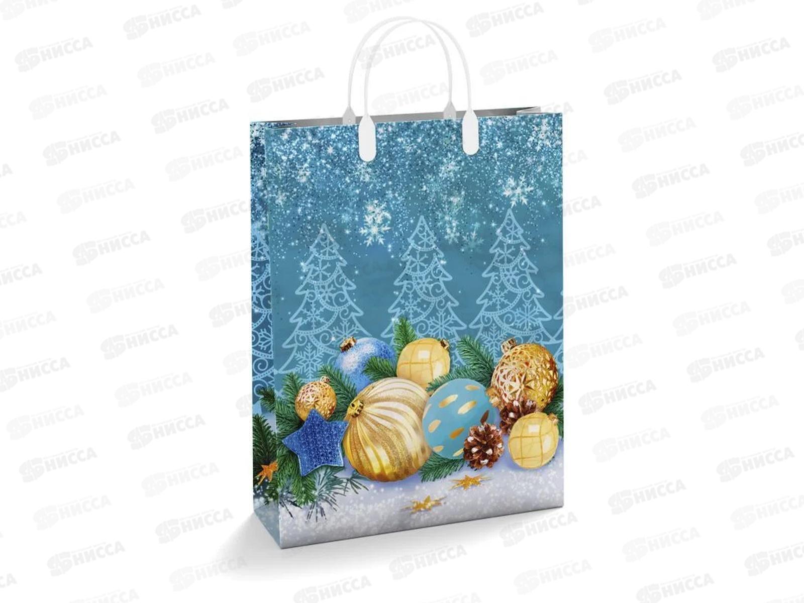 Сумочка пластик мягкий НГ 30*40 Краски зимы *40