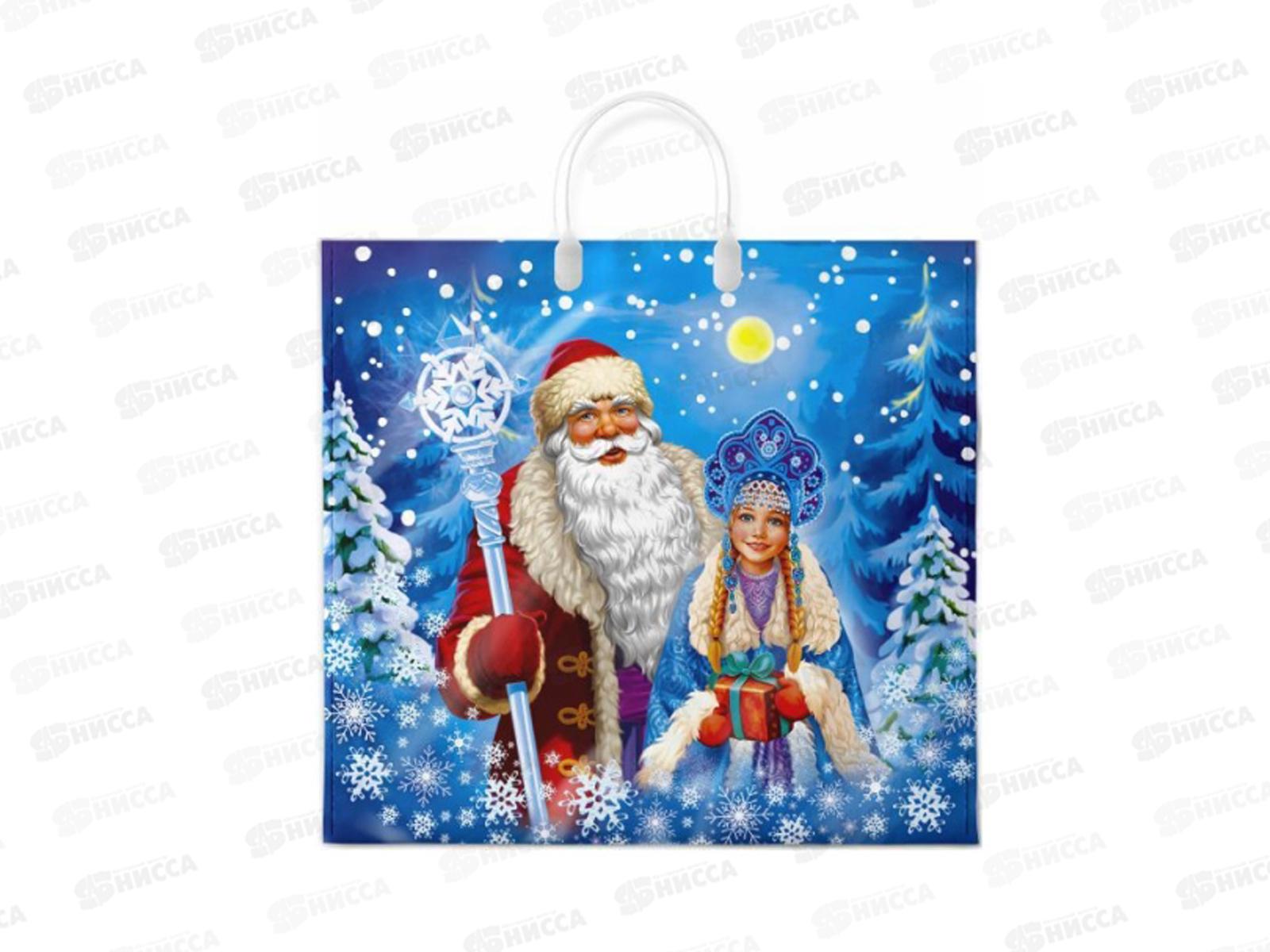 Пакет с пласт руч НГ 38*35  Ледяная сказка *10/100