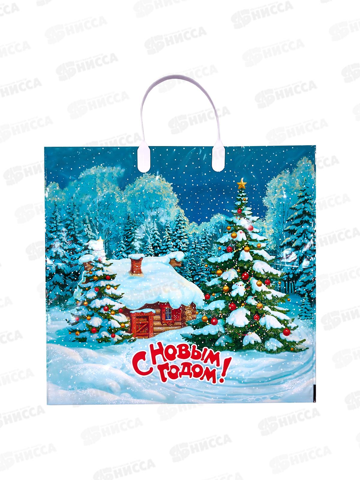 Пакет с пласт руч НГ 38*35  Чудный лес *10/100