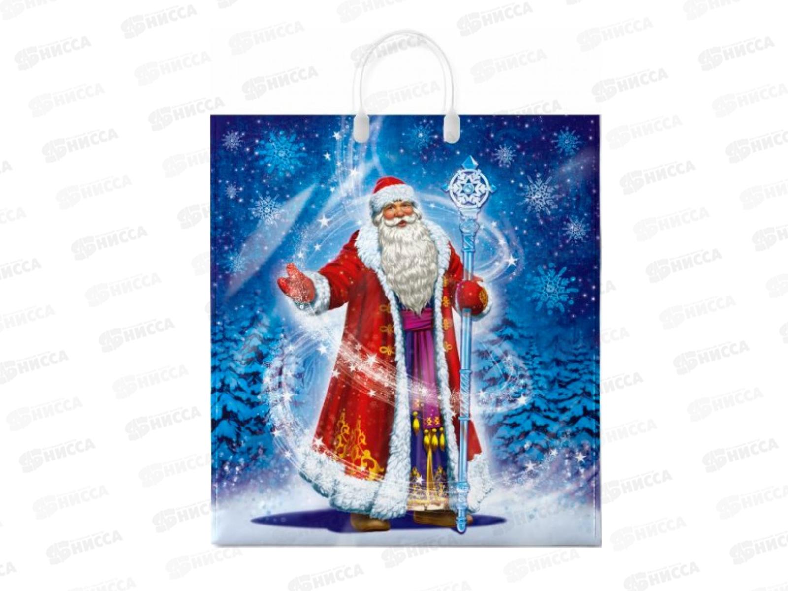 Пакет с пласт руч НГ 40*44  Владыка морозов *10/100