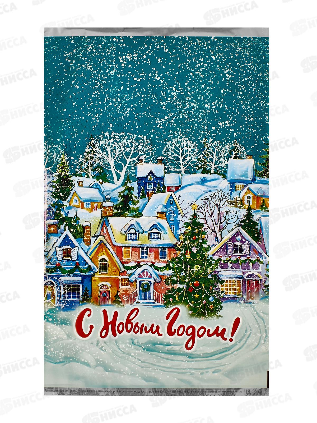 Пакет подарочный 25*40 Новый год Деревушка *100/2000