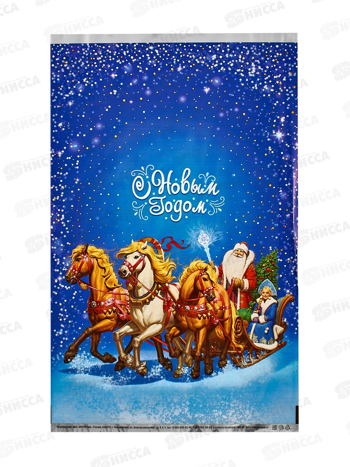 Пакет подарочный 25*40 НГ Упряжка *100/2000