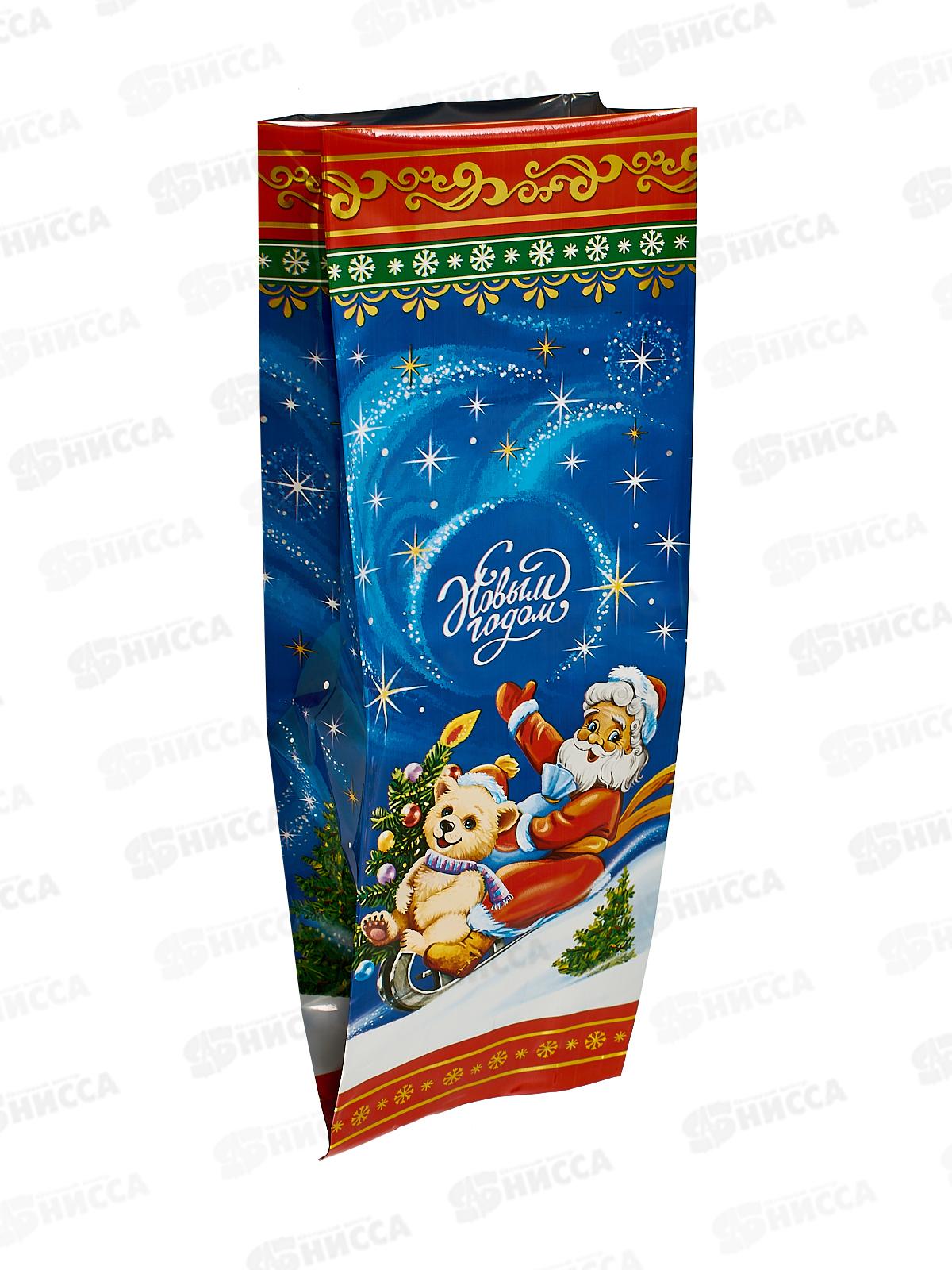 Пакет подарочный (13,5+2*3)*38/60 мкм Салазки *50/500