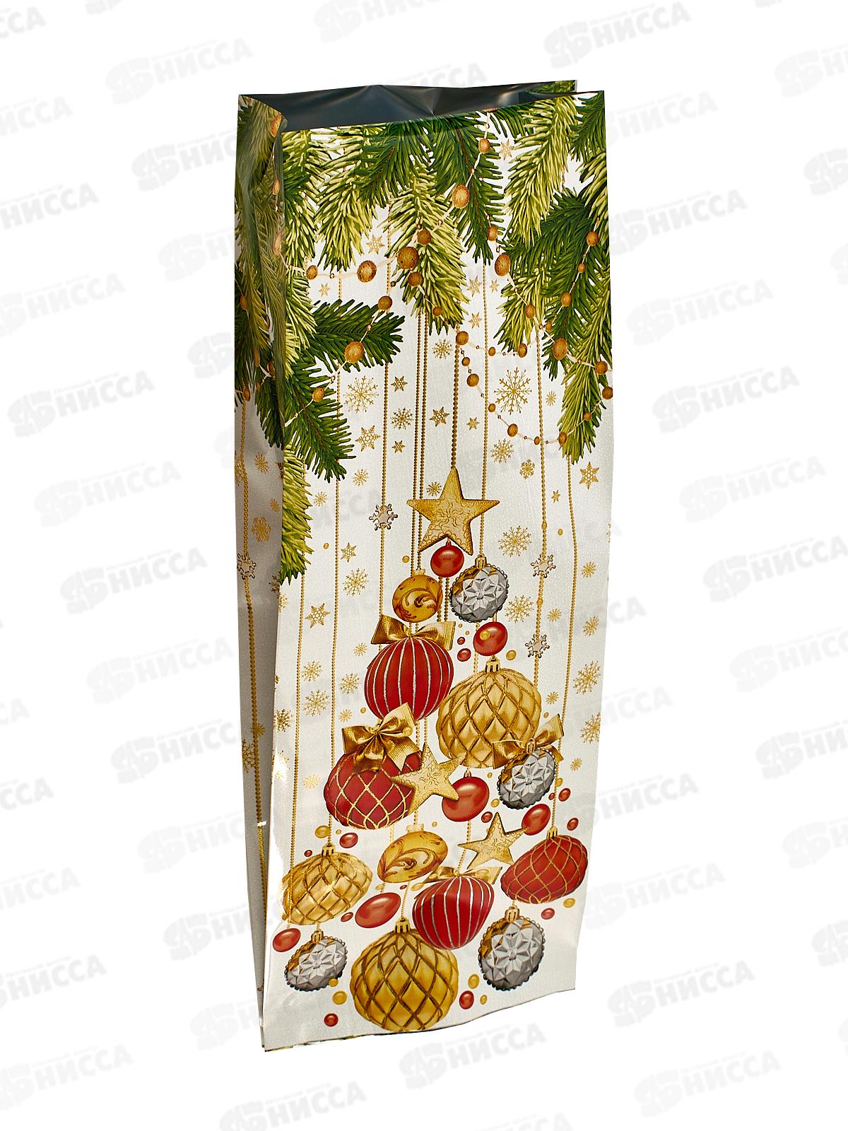 Пакет подарочный (16+2*4)*42/60 мкм Елочные шары *50/500