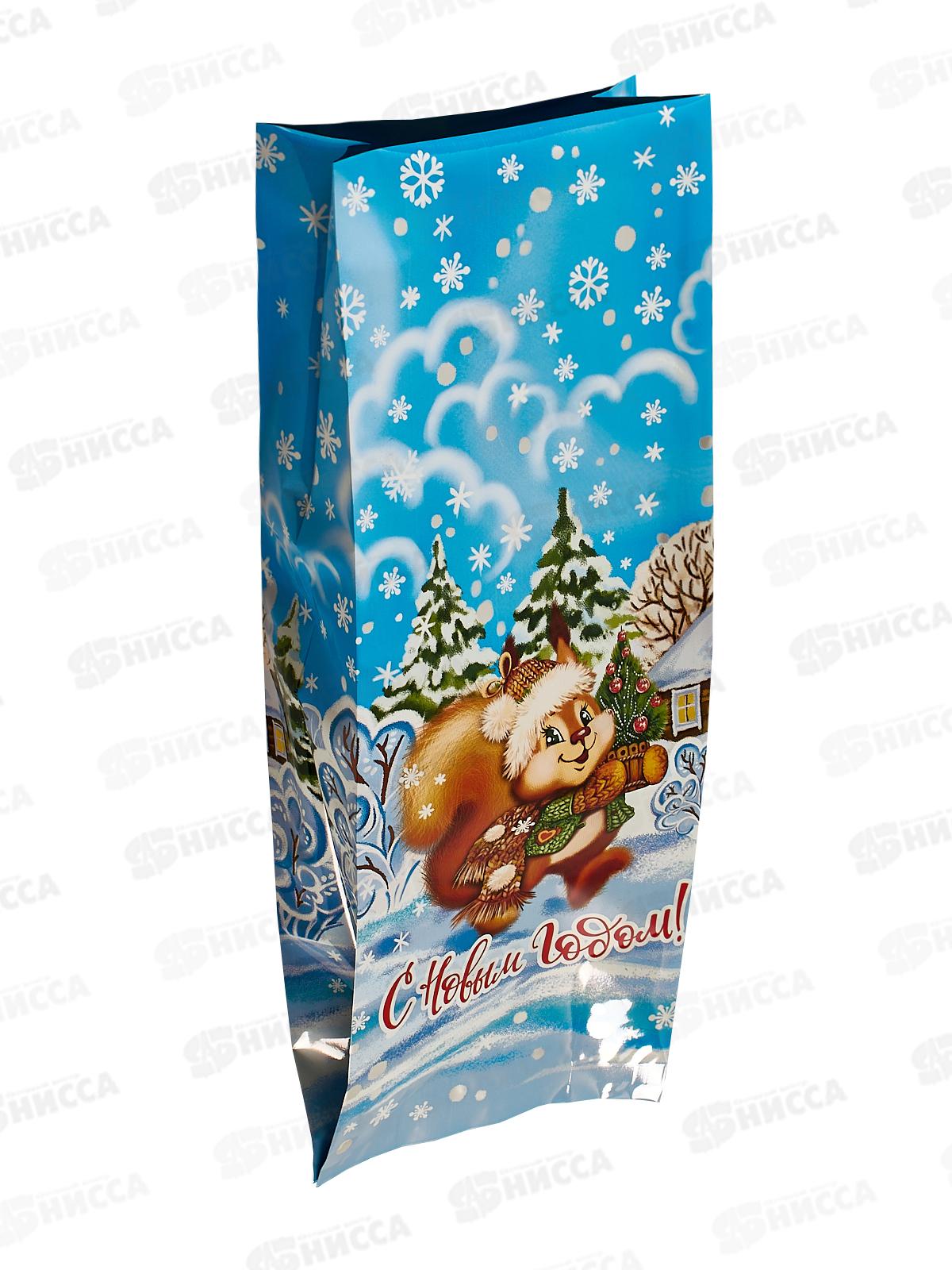 Пакет подарочный (16+2*4)*42/60 мкм Пушистый хвостик непрозр 50/500