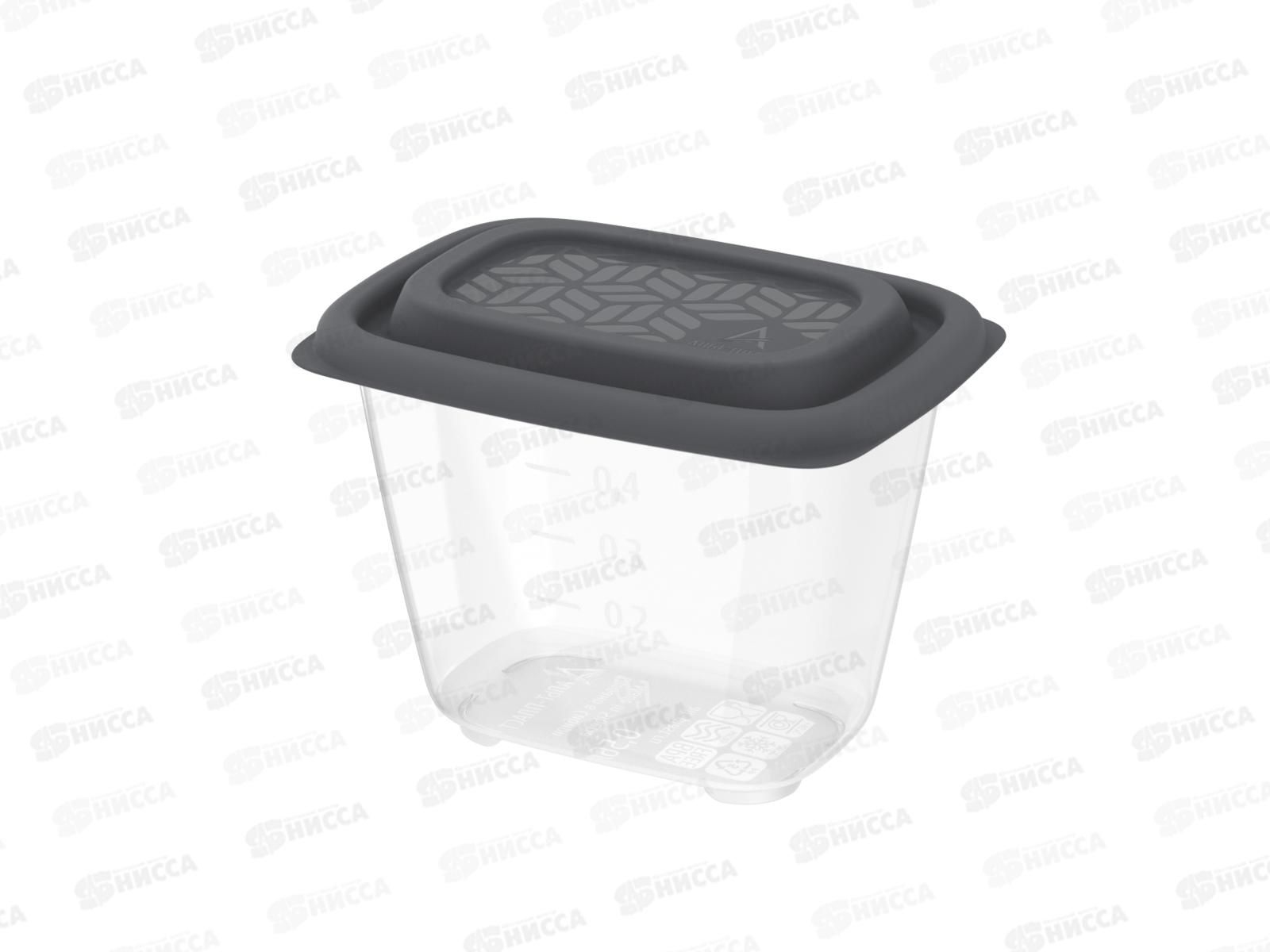 Контейнер унив. 0,56л "Гурман" (СВЧ/заморозка) графит, АП 1015 (128х95х98мм)