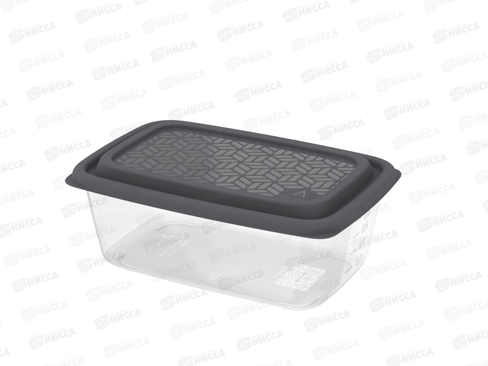 Контейнер унив. 1,1л "Гурман" (СВЧ/заморозка) графит, АП 1017 (194х131х75мм)