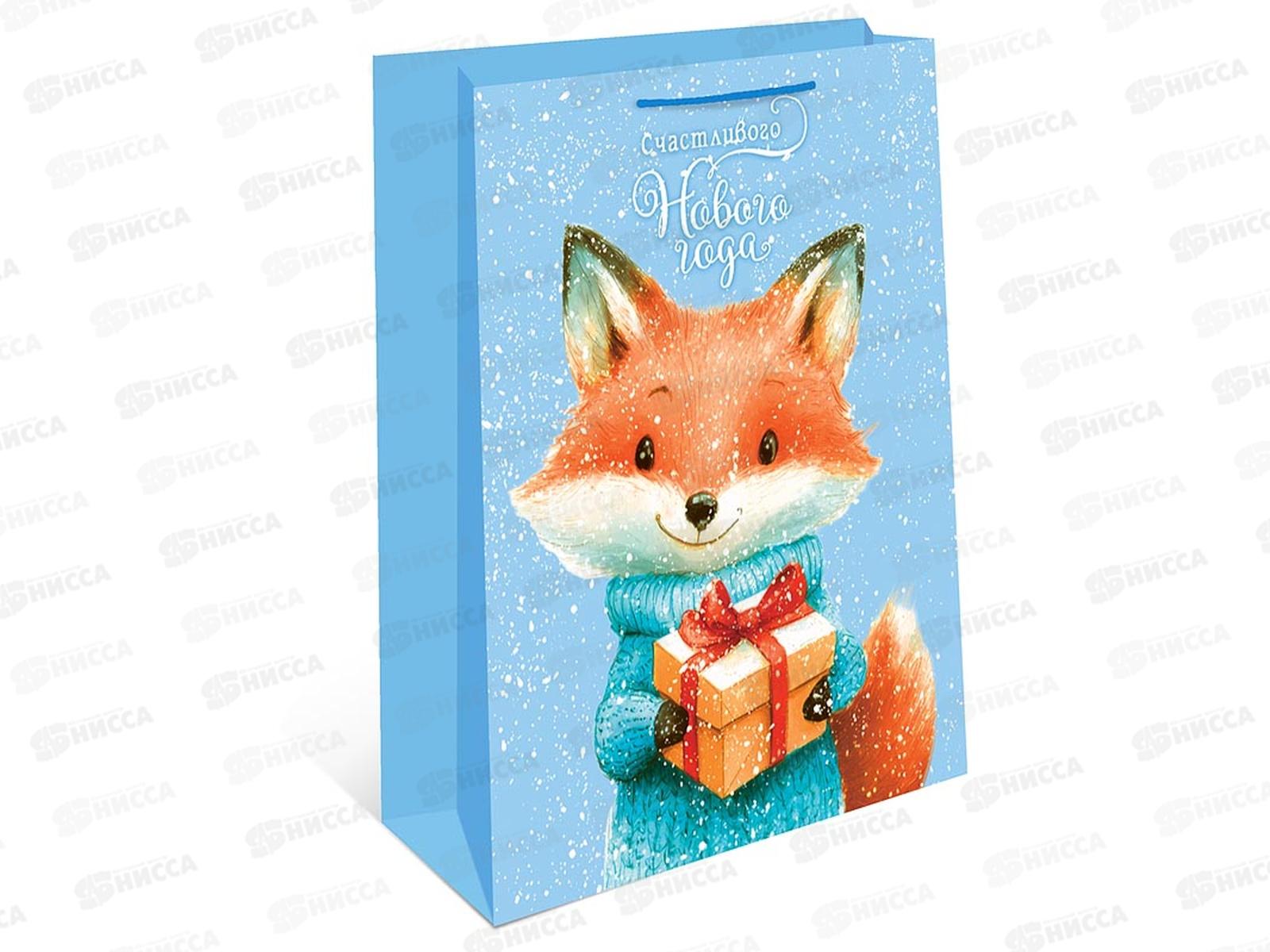 Пакет бумажный подарочный Новый год 26*32*12 0193.551