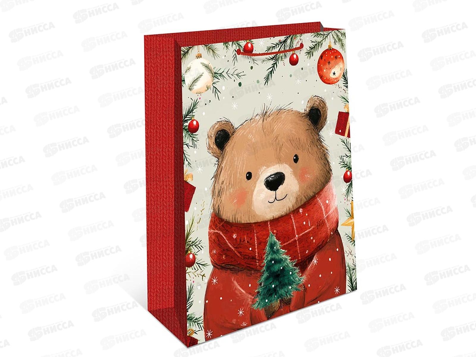 Пакет бумажный подарочный Новый год 26*32*12 0193.615