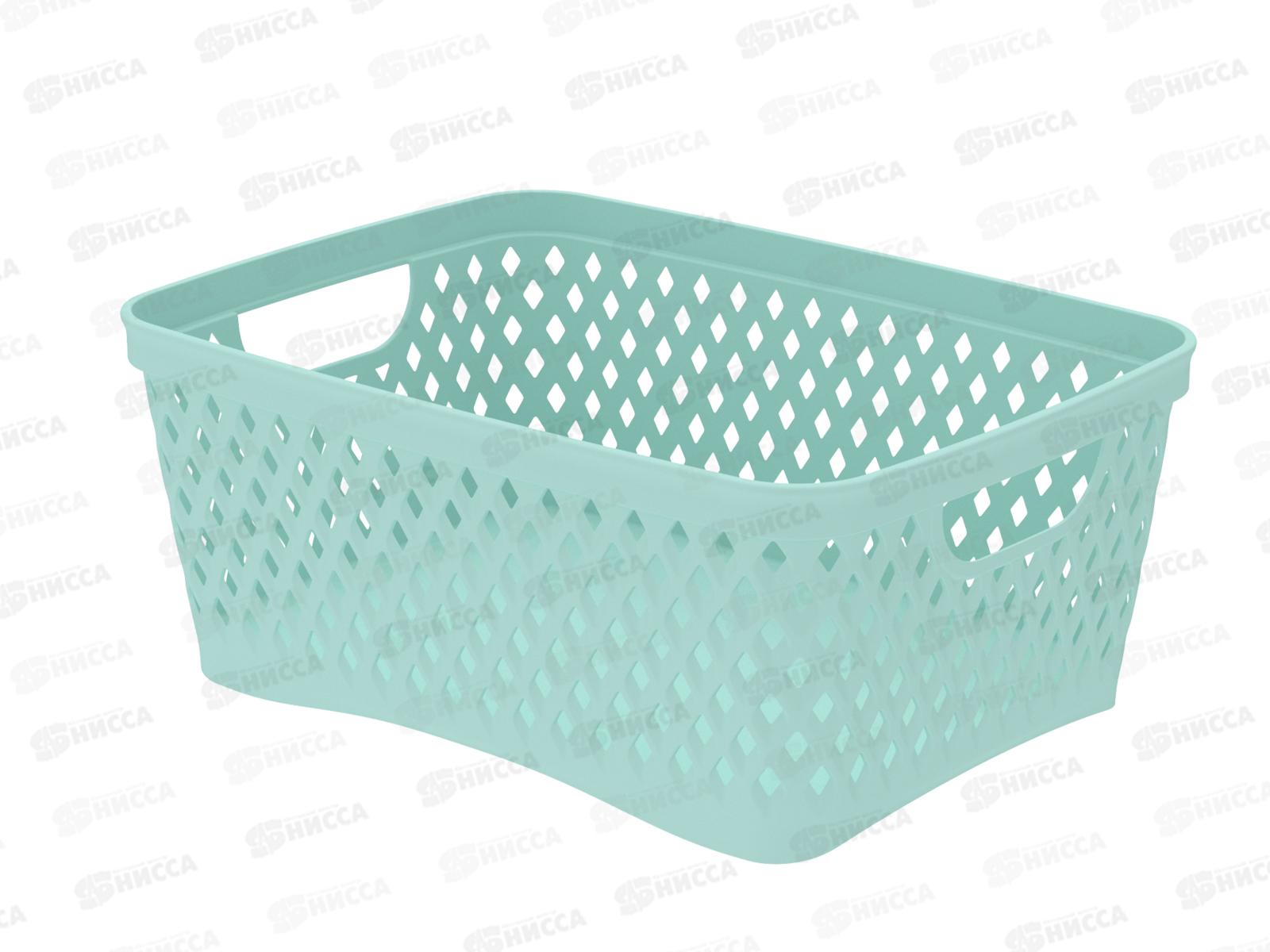 Корзинка "Ромбики" S мята, АП 461  (250х180х105мм)