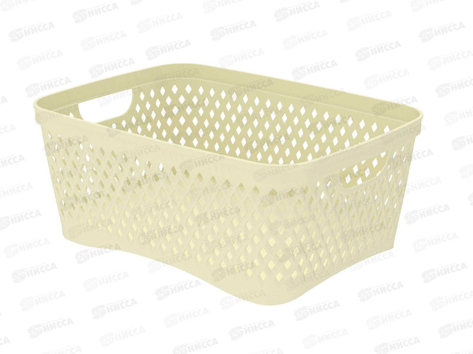 Корзинка &quotРомбики&quot М ваниль, АП 445  (290х210х120мм)
