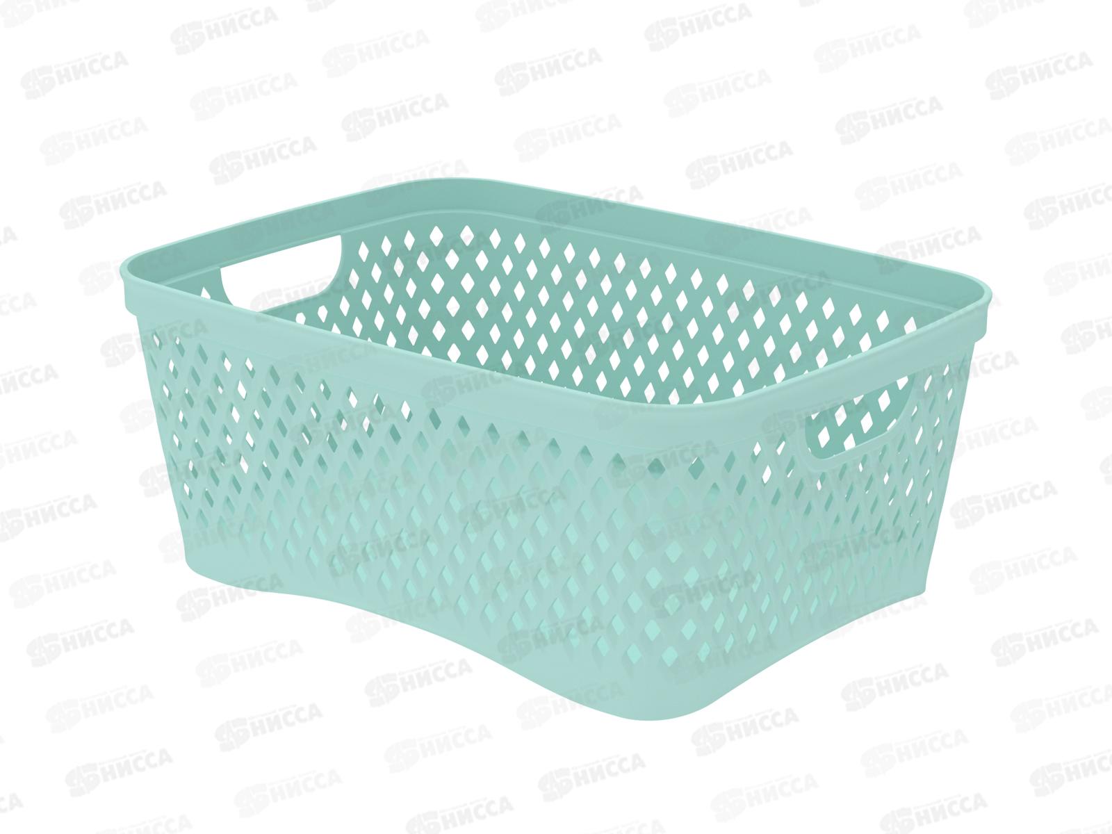 Корзинка &quotРомбики&quot М мята, АП 463  (290х210х120мм)