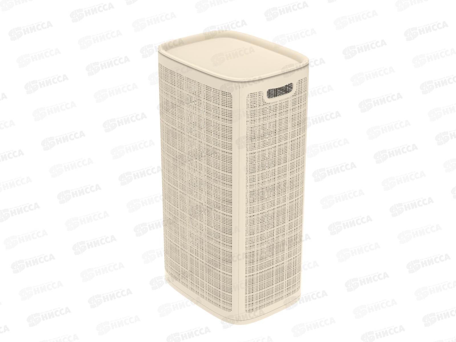 Корзина плетёная для белья &quotЛён&quot 100л, слоновая кость, АП 374 (430х321х800)