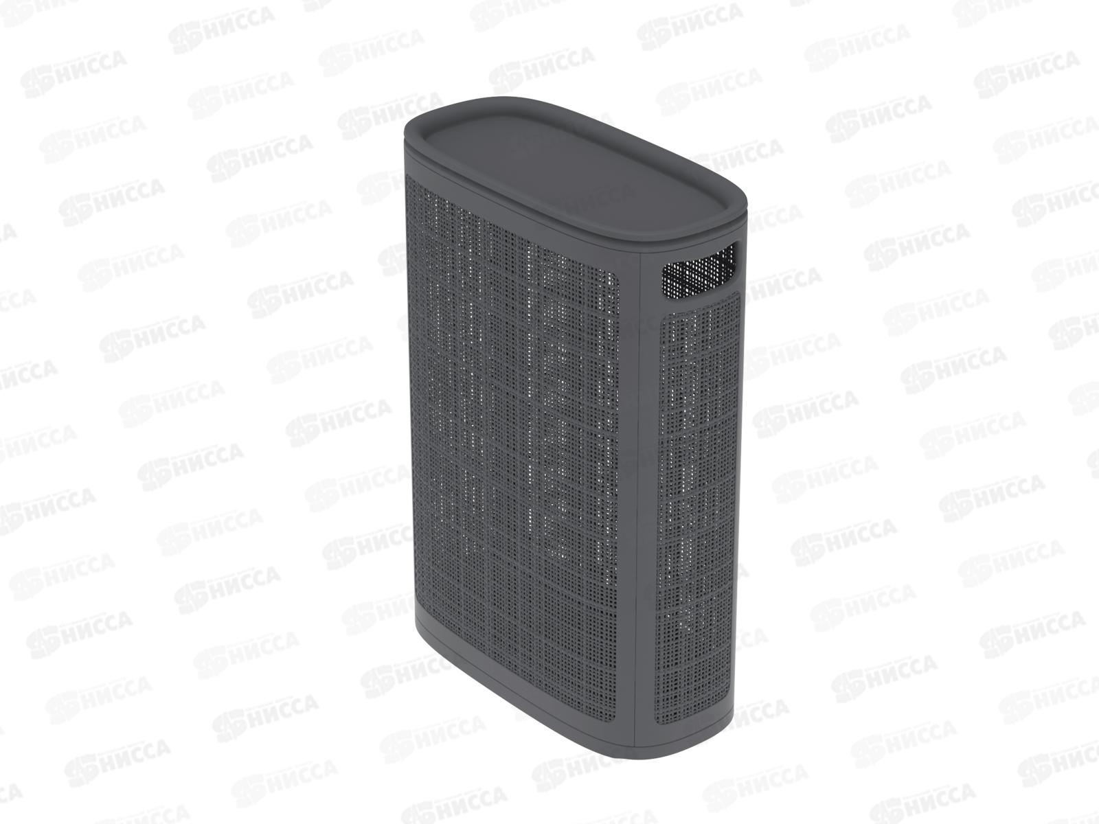 Корзина плетёная для белья "Лён" 45л, графит, АП 1068 (430х200х600мм)