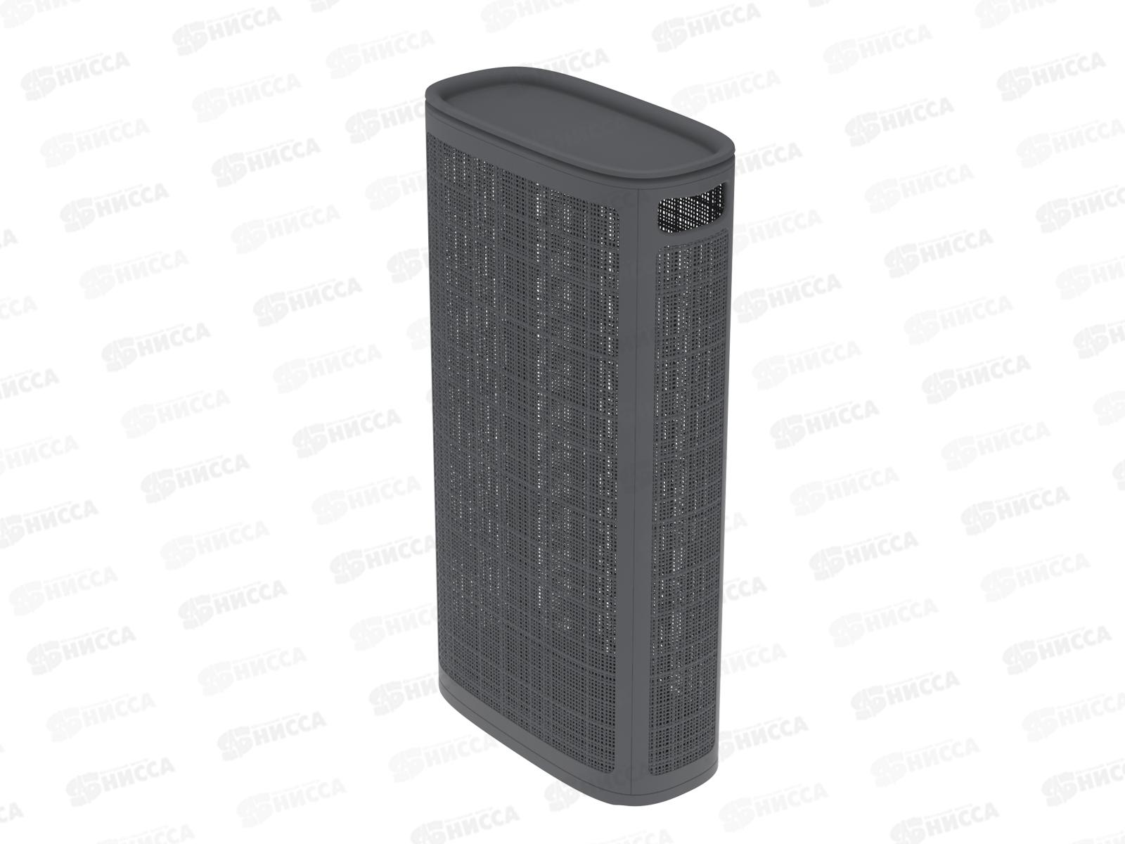 Корзина плетёная для белья &quotЛён&quot 60л, графит, АП 1072 (430х200х800мм)