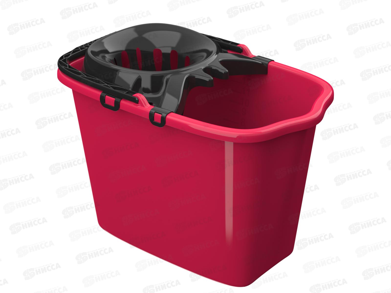 Ведро 15л (МОП) прямоугольное со сливом и отжимом, АП 066