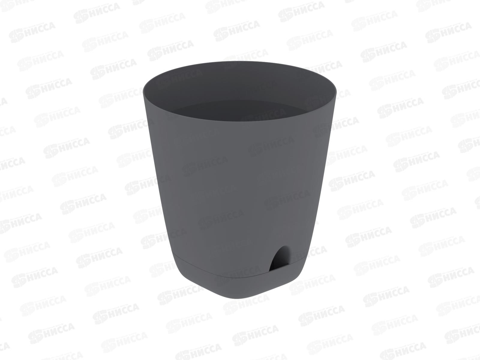 Кашпо "Гранд" 4л графит (с поддоном) D-19см, H-20см, АП 1185 *54
