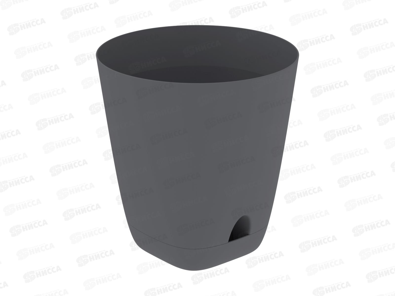 Кашпо "Гранд" 8л графит (с поддоном) D-24см, H-25см, АП 1188  *22