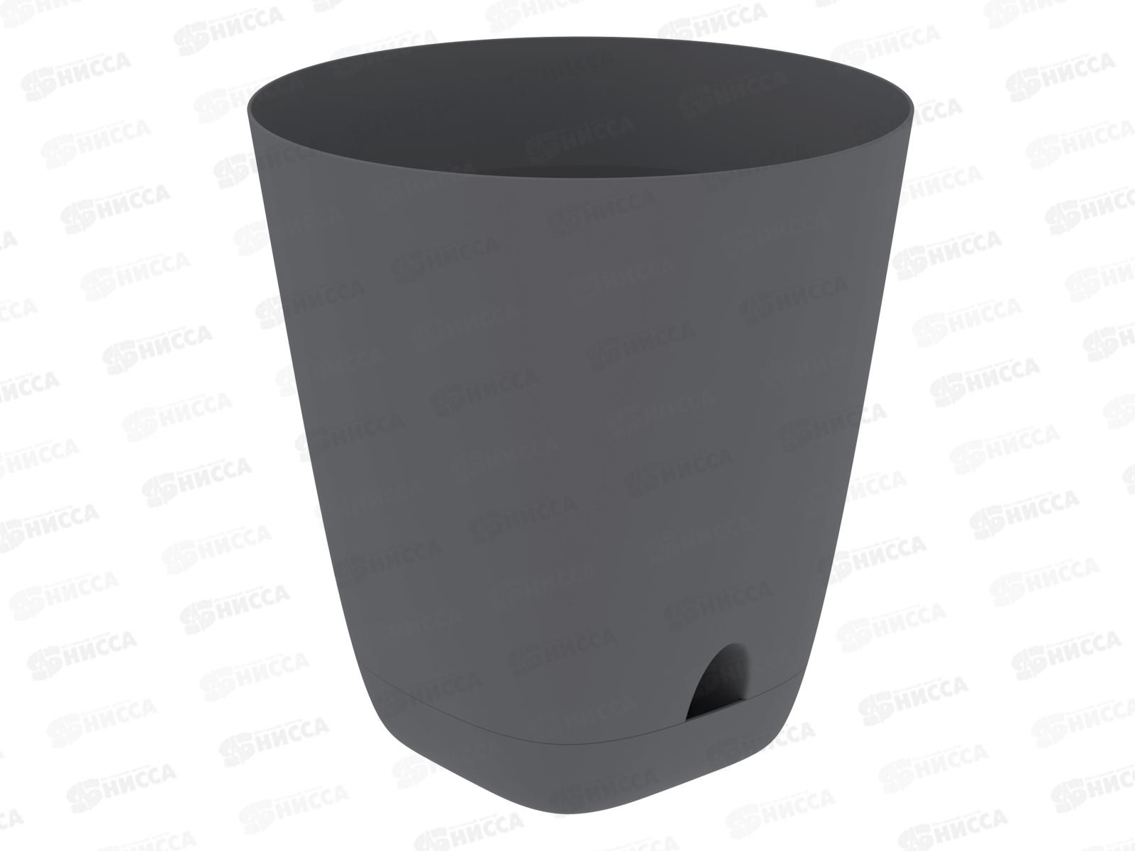 Кашпо &quotГранд&quot 28л графит (с поддоном) D-37см, H-38см, АП 1194 *10