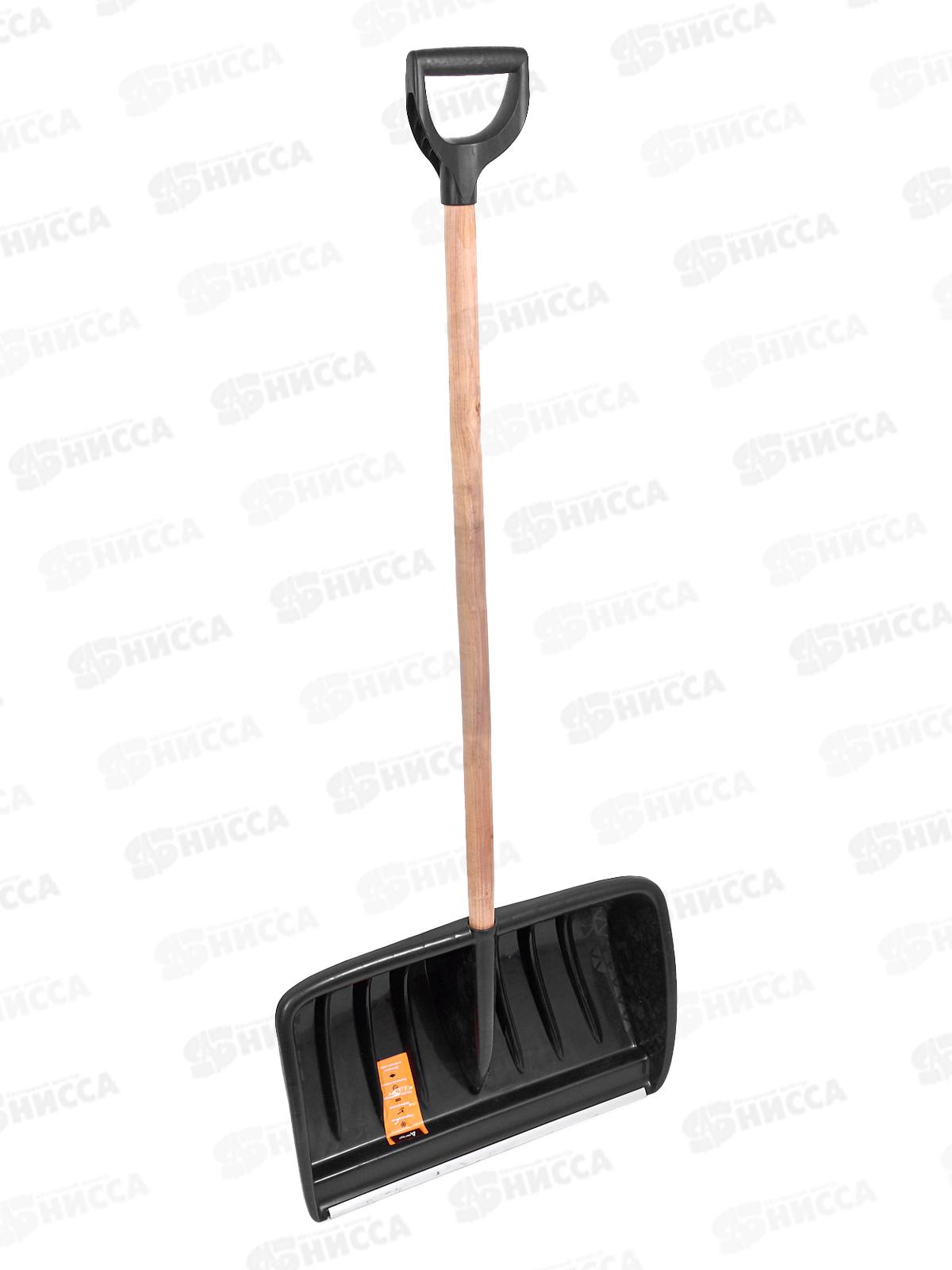 Лопата снеговая с мет. планкой и черенком и ручкой "Полюс" 380х600мм, АП 1081  *15