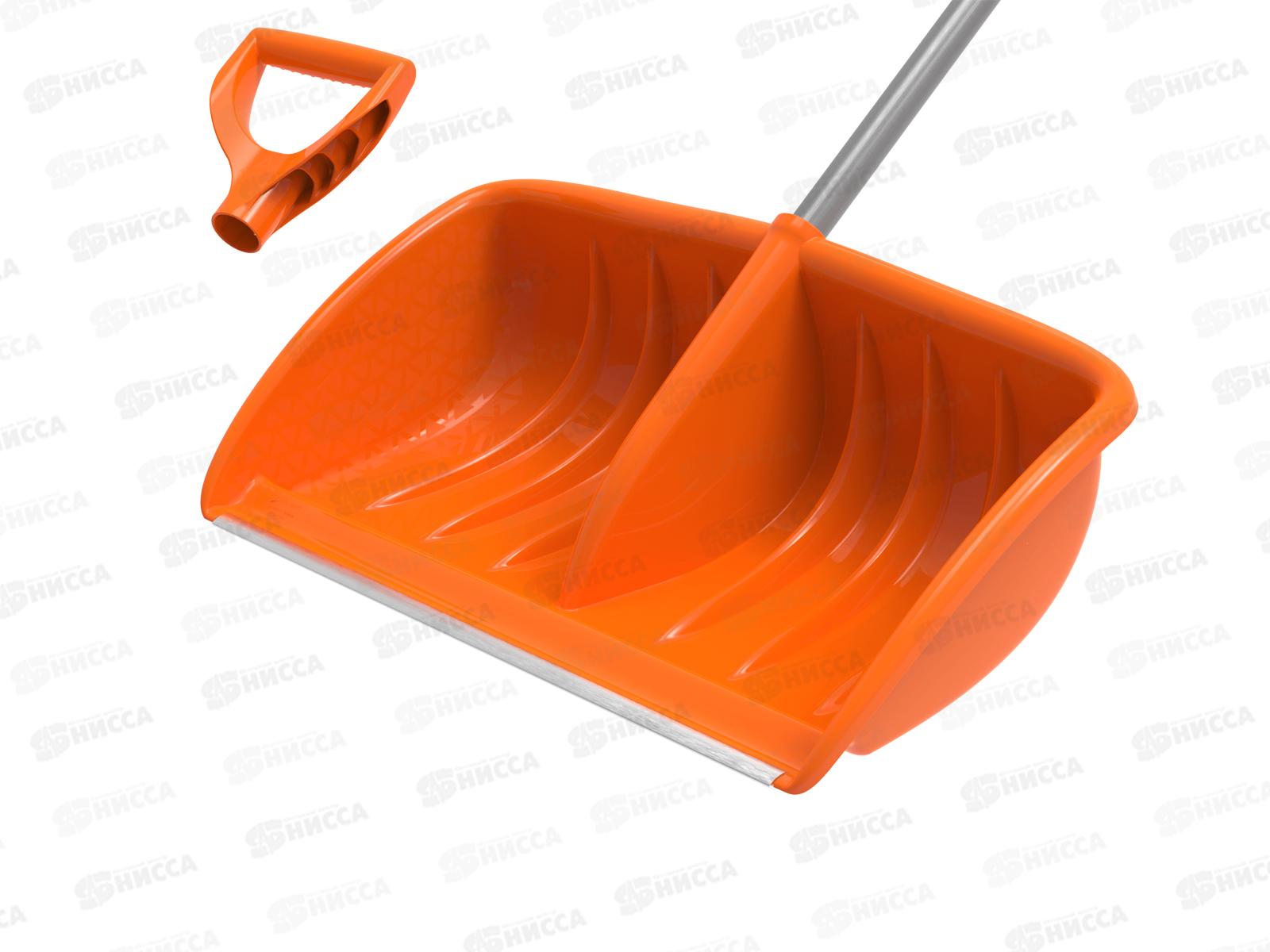 Лопата снеговая с мет. планкой и черенком с ручкой "Полюс Премиум" 380х600, АП 1082 *5