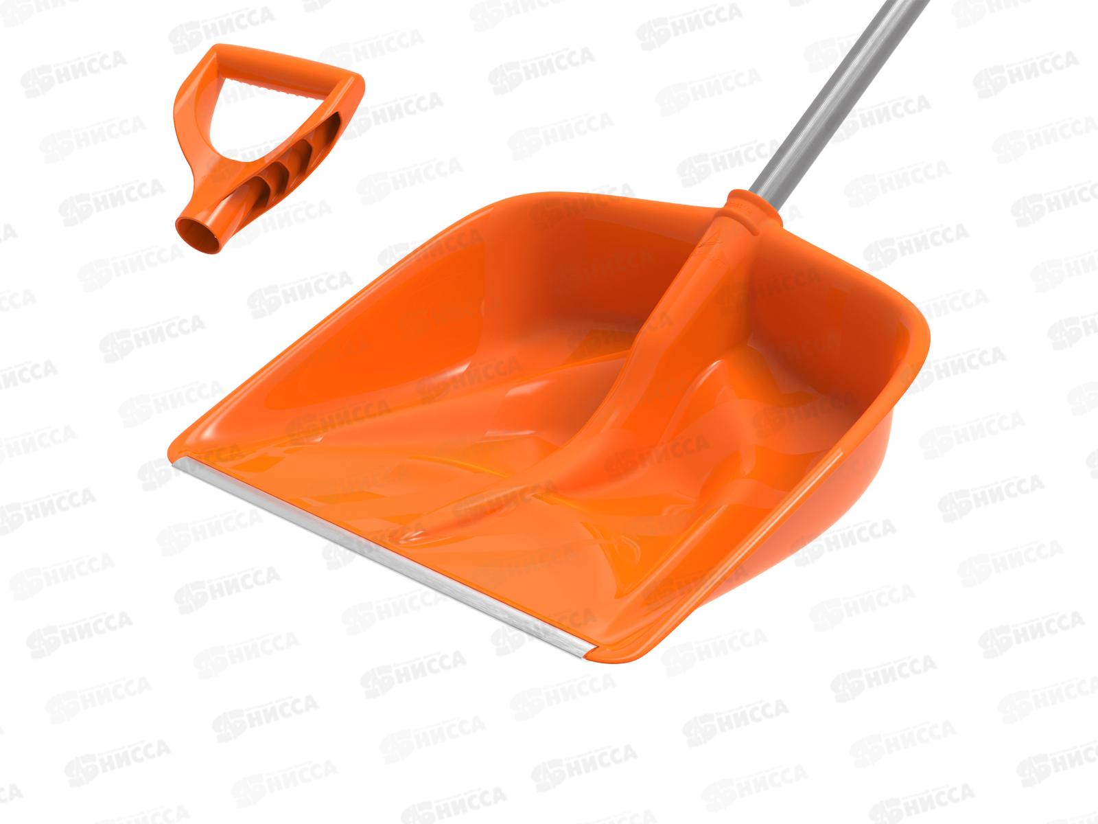 Лопата снеговая с мет. планкой и черенком и ручкой "Альфа Премиум" 460х420, АП 1083  *5