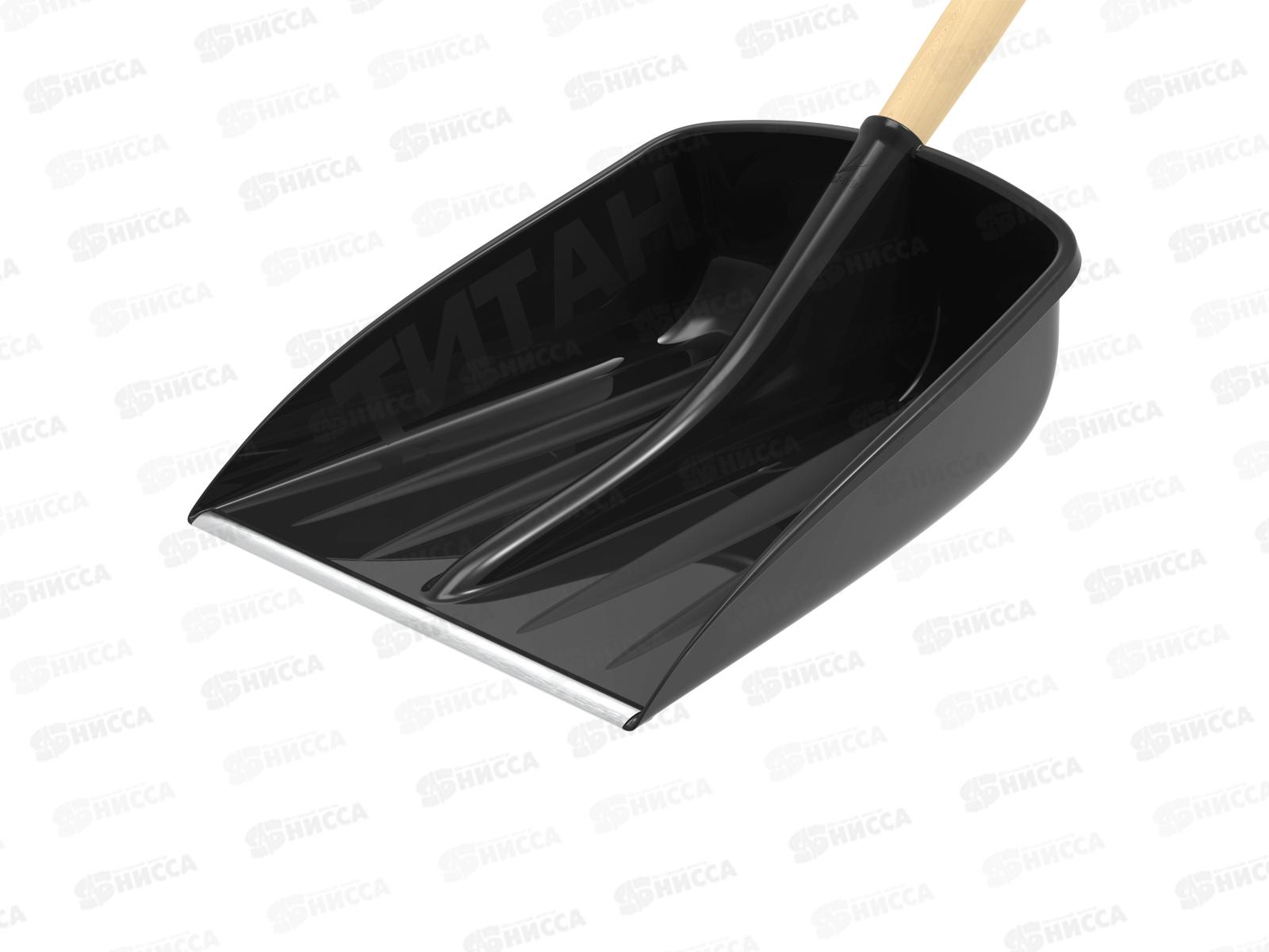 Лопата снеговая с мет. планкой и черенком &quotТитан&quot 470х360мм, АП 087  *15