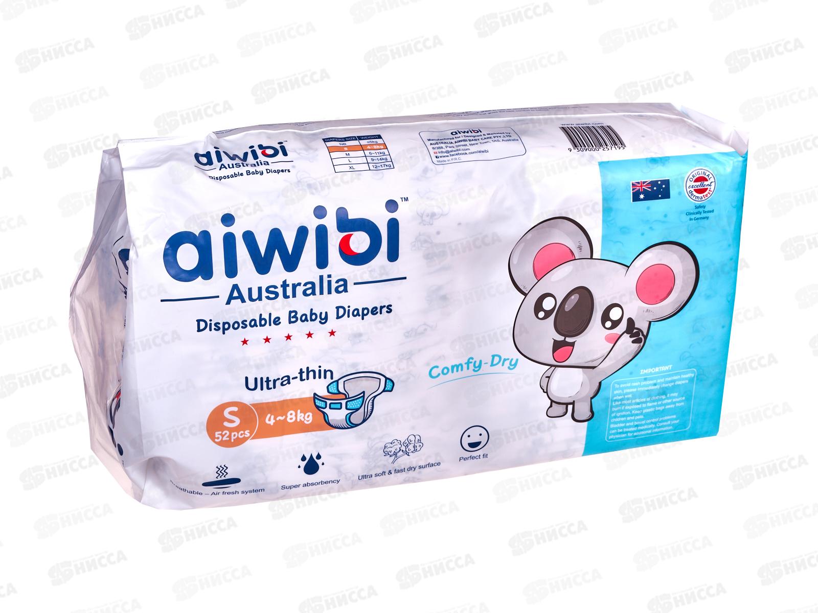 Aiwibi Comfy dry Подгузники для детей 4-8кг S 52шт *6
