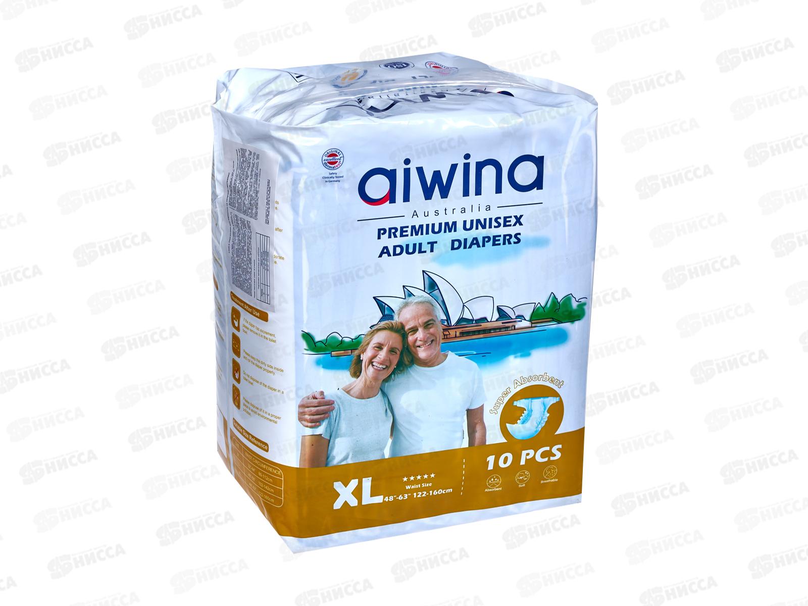 Aiwini Premium Подгузники для взрослых на липучке 99*80см XL 10шт *6