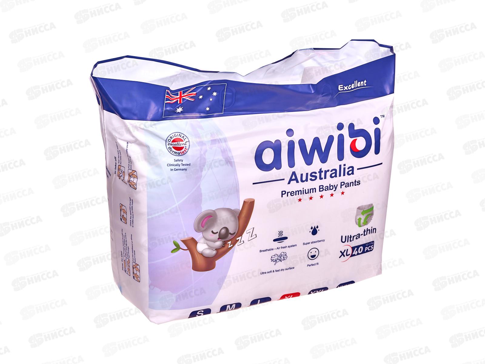 Aiwibi Premium Подгузники-трусики для детей XL 12-17кг 40шт *5