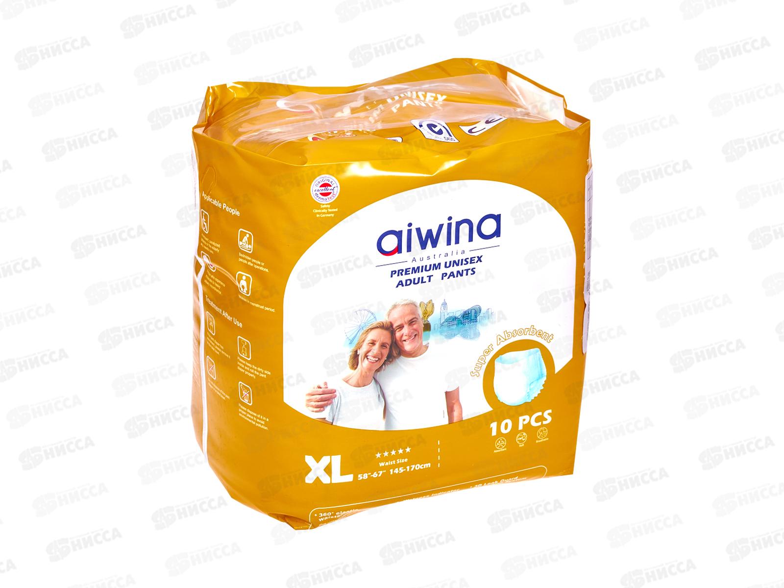 Aiwina Premium Подгузники-трусики для взрослых  рез XL 88*85см 10шт *6