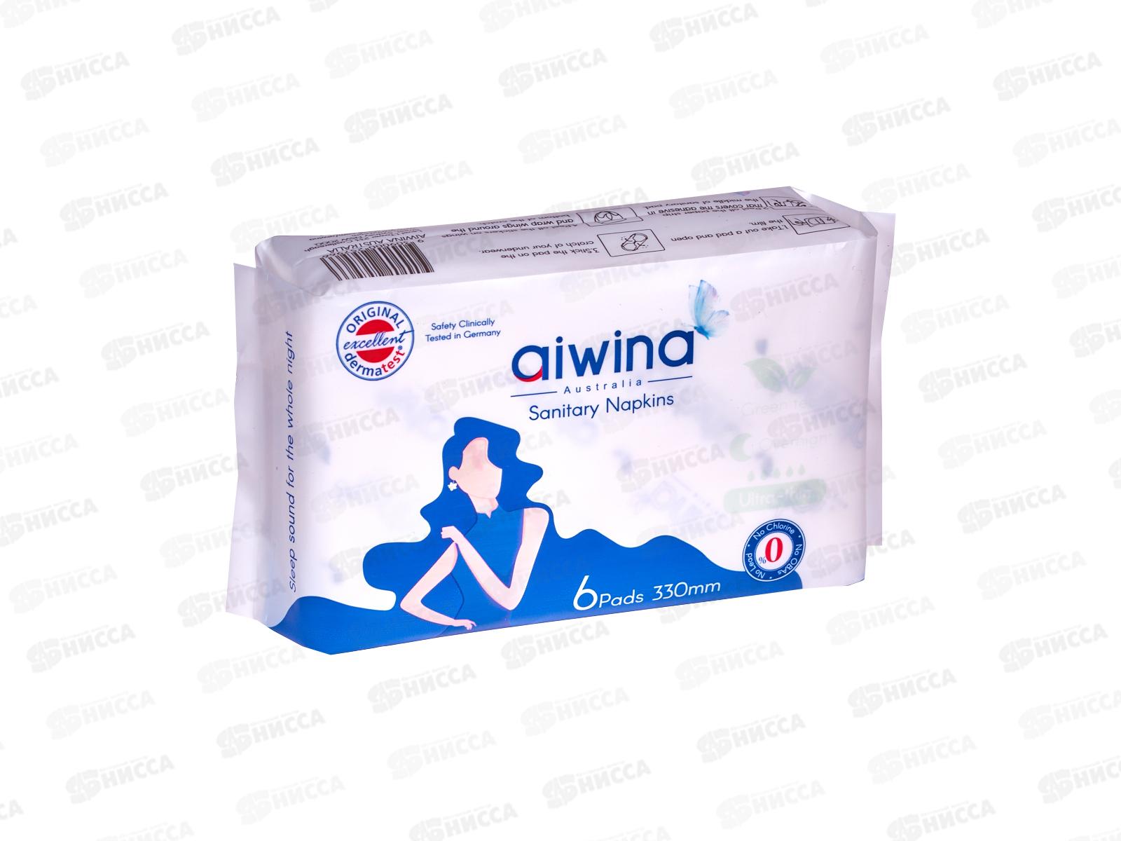 Aiwina прокладки гигиенические ночь 6шт 33см *48