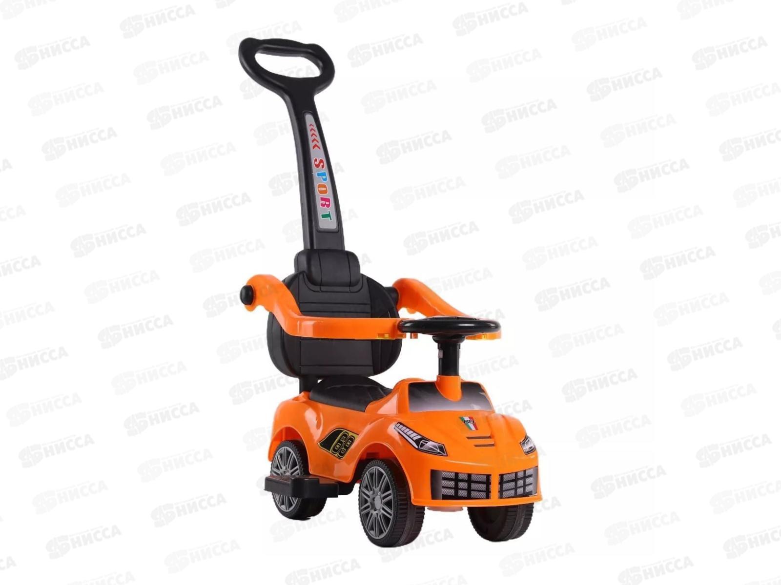 Каталка-толокар №902-2 с родительской ручкой свет, звук, коробка 58*29*29