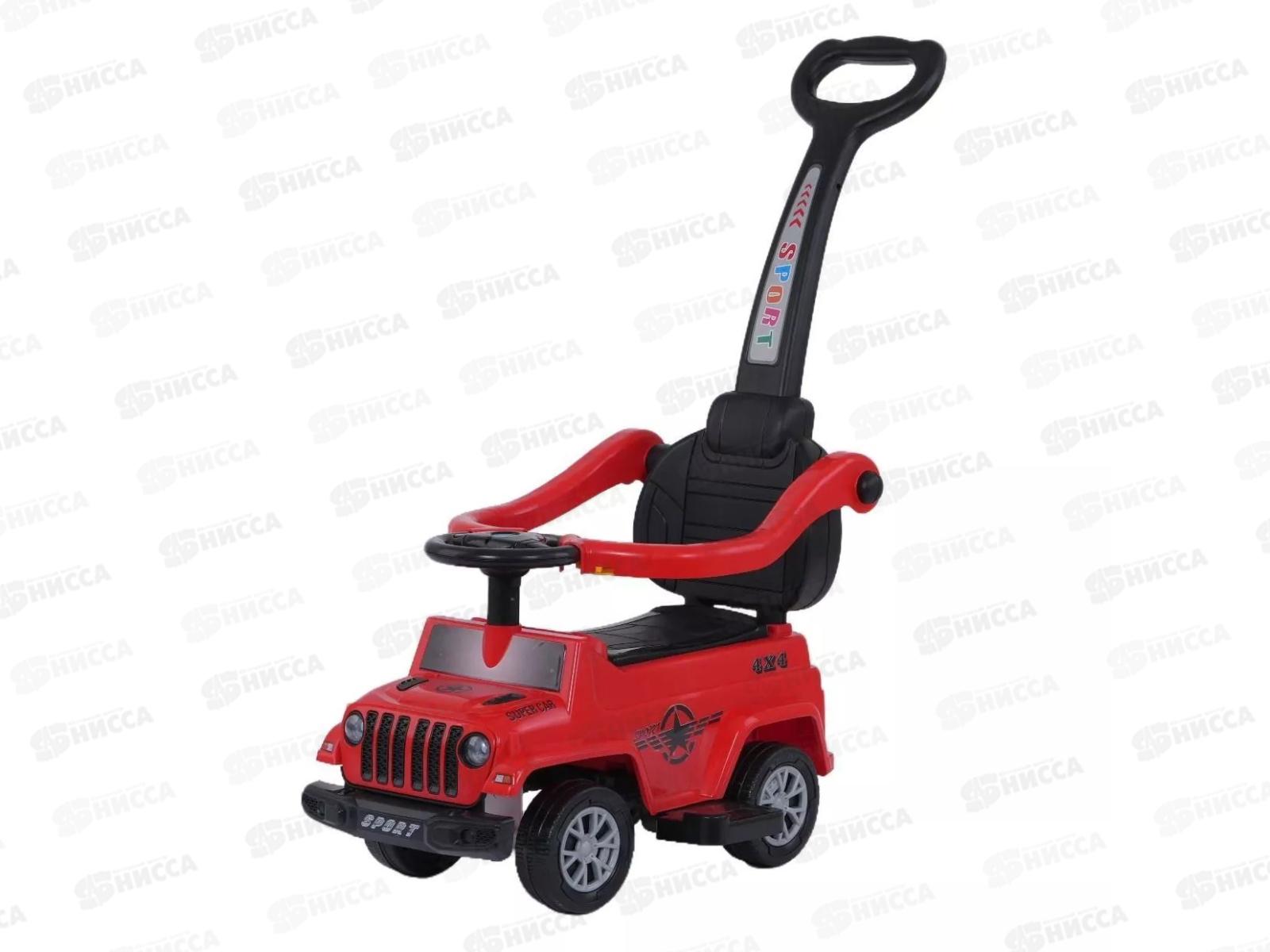 Каталка-толокар №906-1 с родительской ручкой свет, звук, коробка 60*29*29