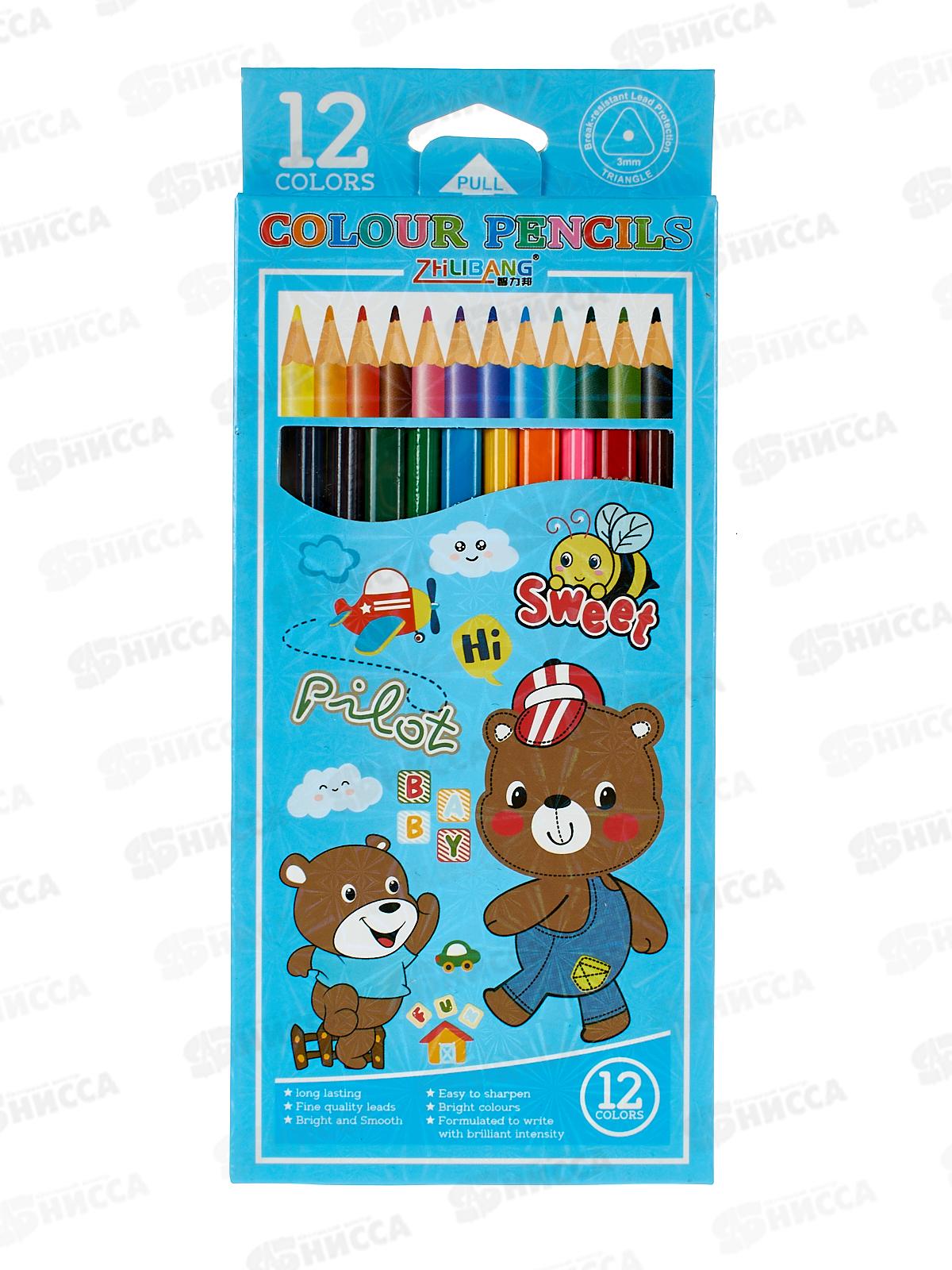 Карандаши 12цв. ПГС Мишка Р23953-8 *12