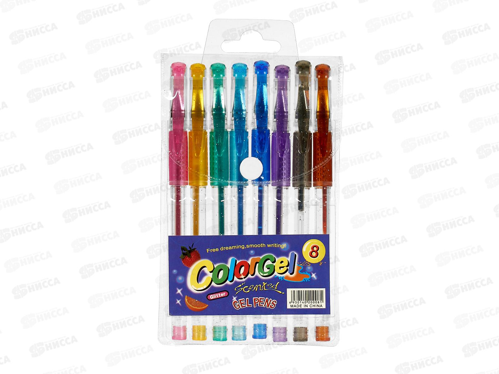 Ручки гел. 8цв. с ароматом, D-608B-2527