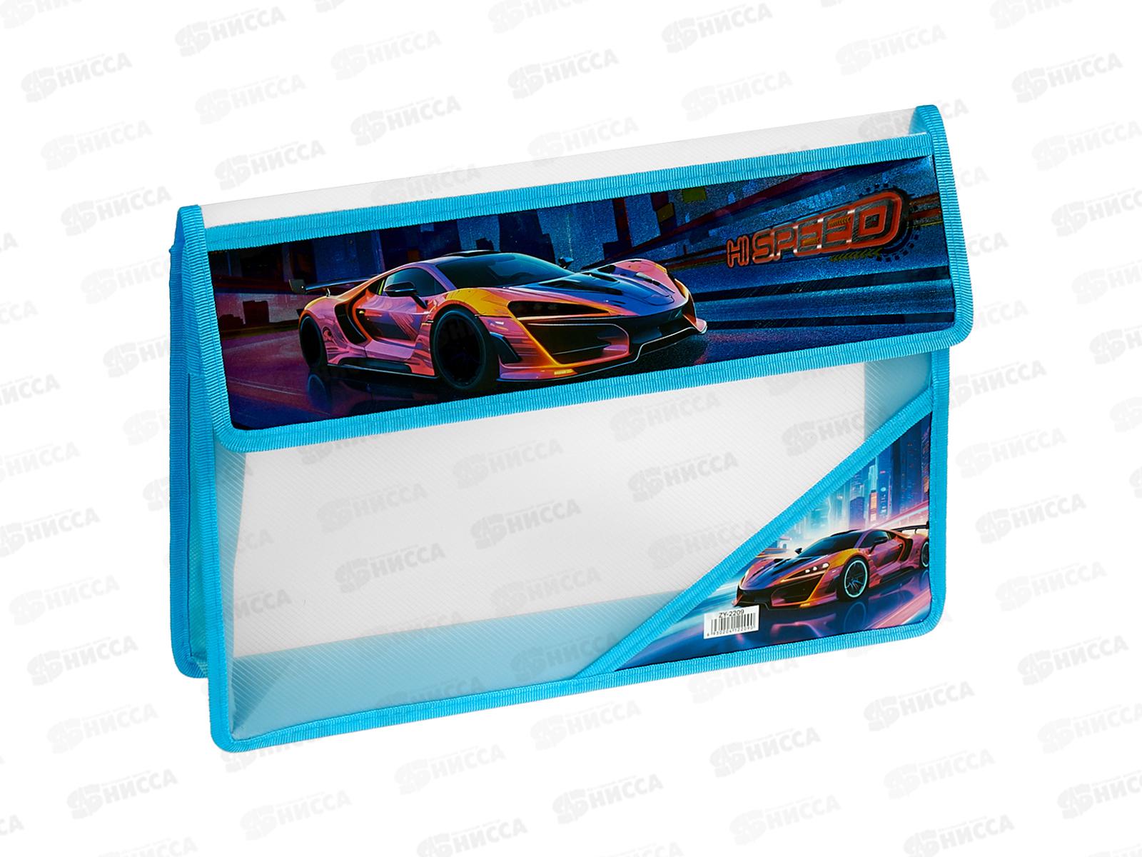 Папка с кноп. А4 прозрачный пластик, дизайн на уголке, 50мм, 12 диз. D-608B-1019