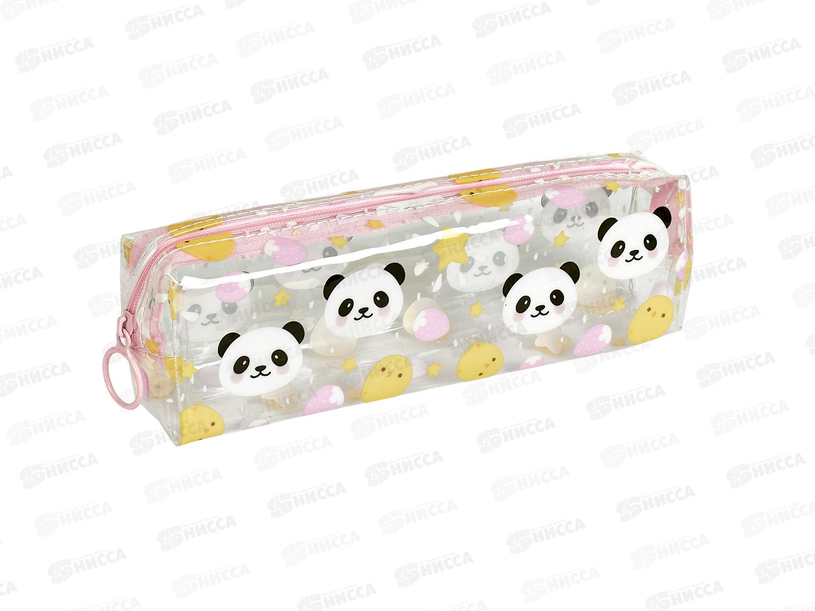 Пенал-косметичка "Панда" 20*6*4см, 3 цвета, силиконовый, С-40730