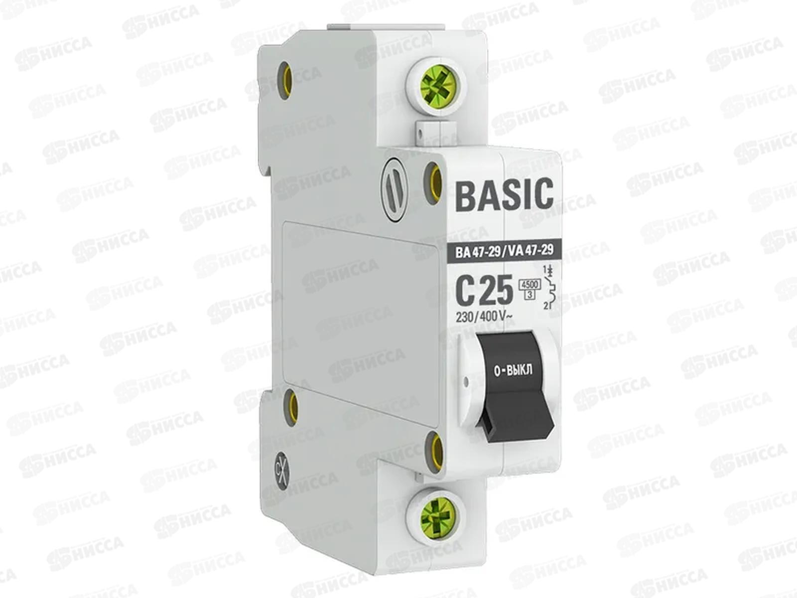 Автоматический выключатель ВА47-29 1P 25А 4,5кА C EKF Basic *12/120